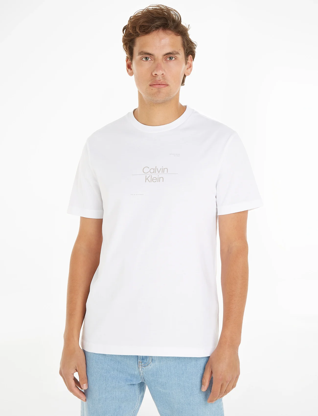 Calvin Klein - OPTIC LINE LOGO T-SHIRT - basic t-shirts - bright white - 1