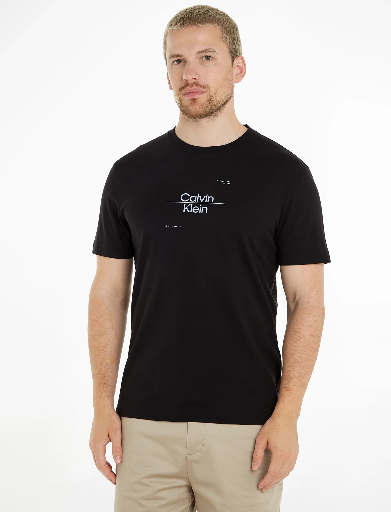 Calvin Klein - OPTIC LINE LOGO T-SHIRT - laveste priser - ck black - 1