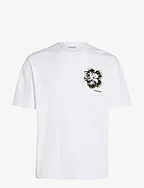 EMBROIDERED NIGHT FLOWER T-SHIRT - BRIGHT WHITE
