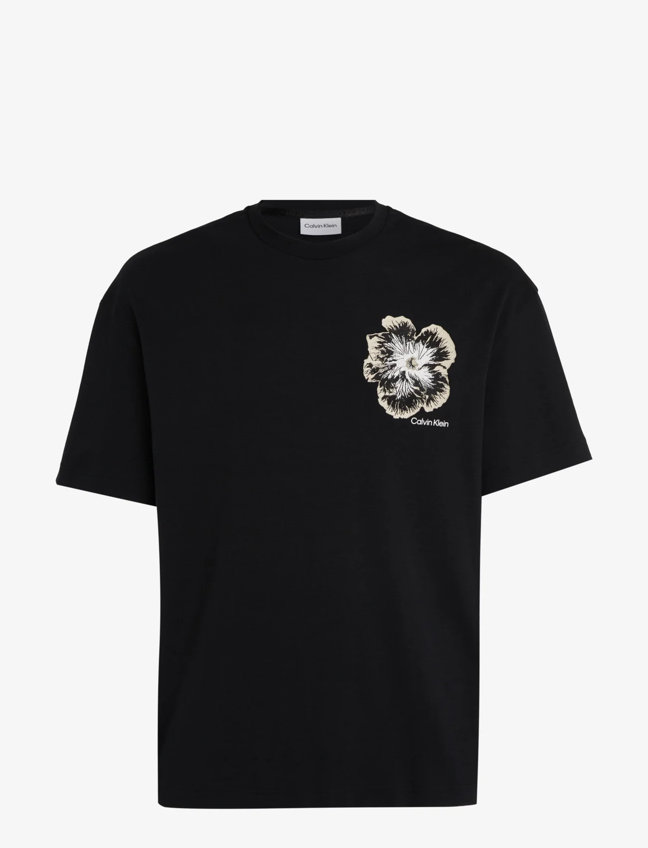 Calvin Klein - EMBROIDERED NIGHT FLOWER T-SHIRT - t-shirts - ck black - 0