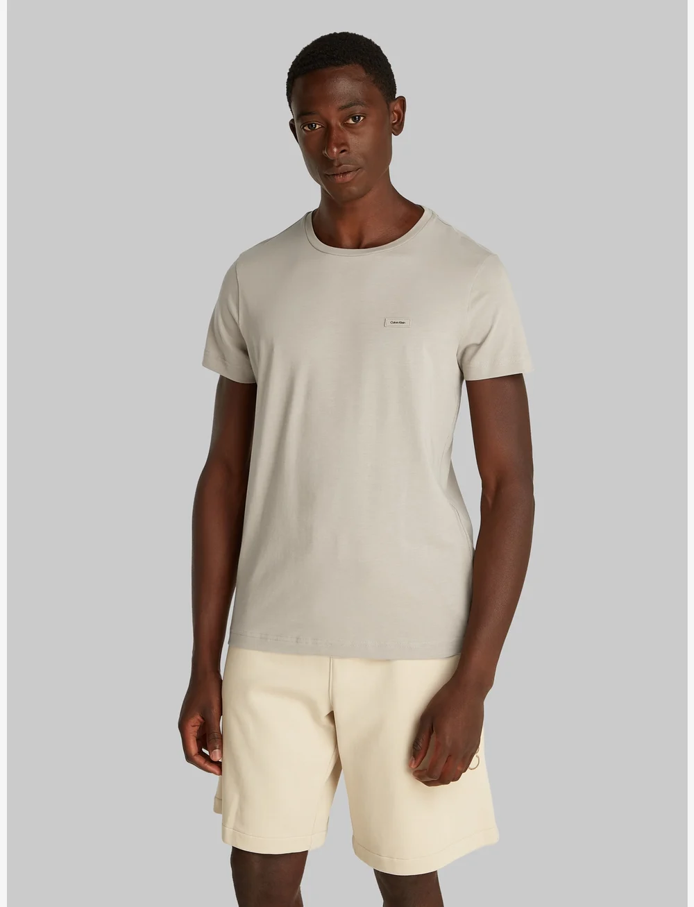 Calvin Klein - STRETCH SLIM FIT T-SHIRT - korte mouwen - aluminum - 0