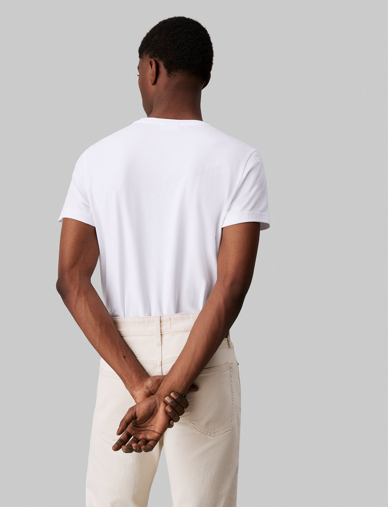 Calvin Klein - STRETCH SLIM FIT T-SHIRT - de laveste prisene - bright white - 1
