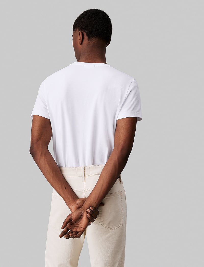 Calvin Klein - STRETCH SLIM FIT T-SHIRT - lyhythihaiset - bright white - 0
