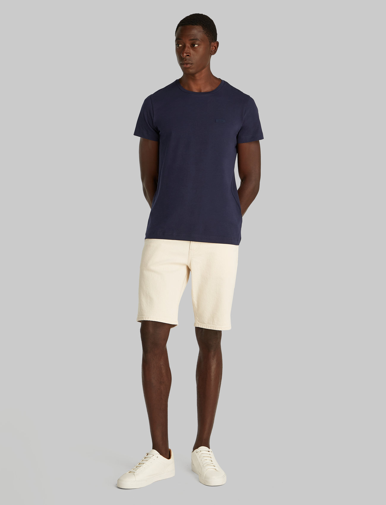 Calvin Klein - STRETCH SLIM FIT T-SHIRT - kortärmade t-shirts - dark sapphire - 0