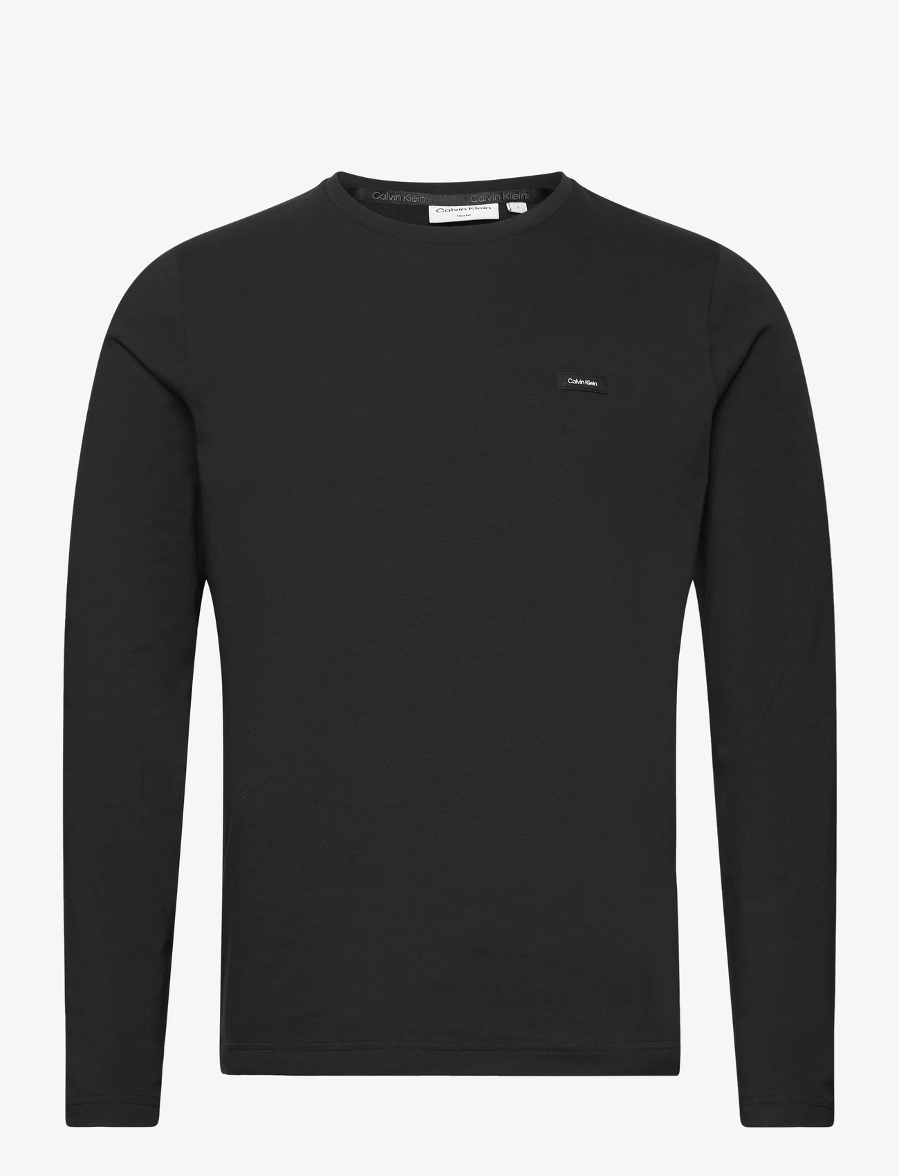 Calvin Klein - STRETCH SLIM FIT LS T-SHIRT - laisvalaikio marškinėliai - ck black - 0