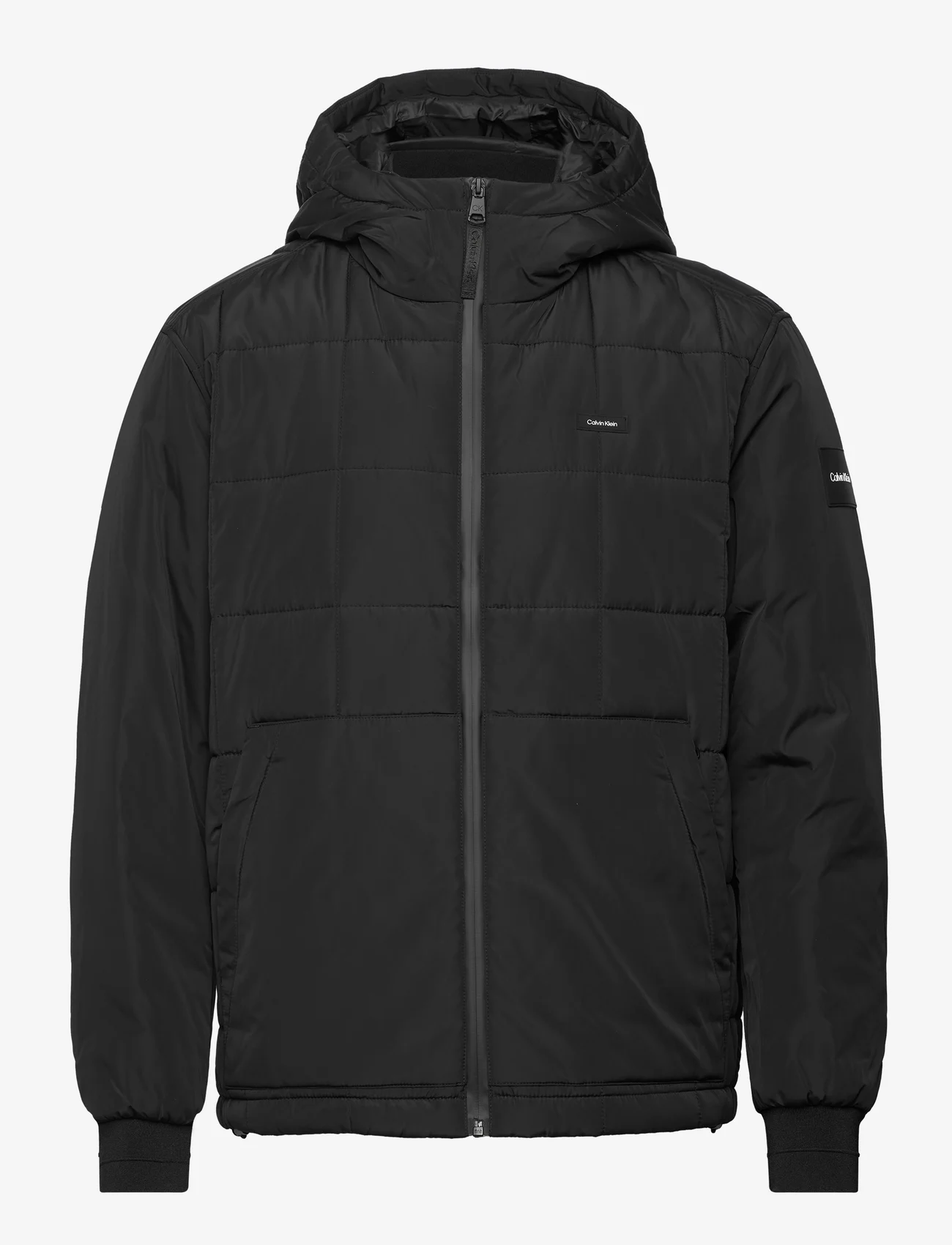 Calvin Klein - QUILTED JACKET W. HOOD - padded jackets - ck black - 0