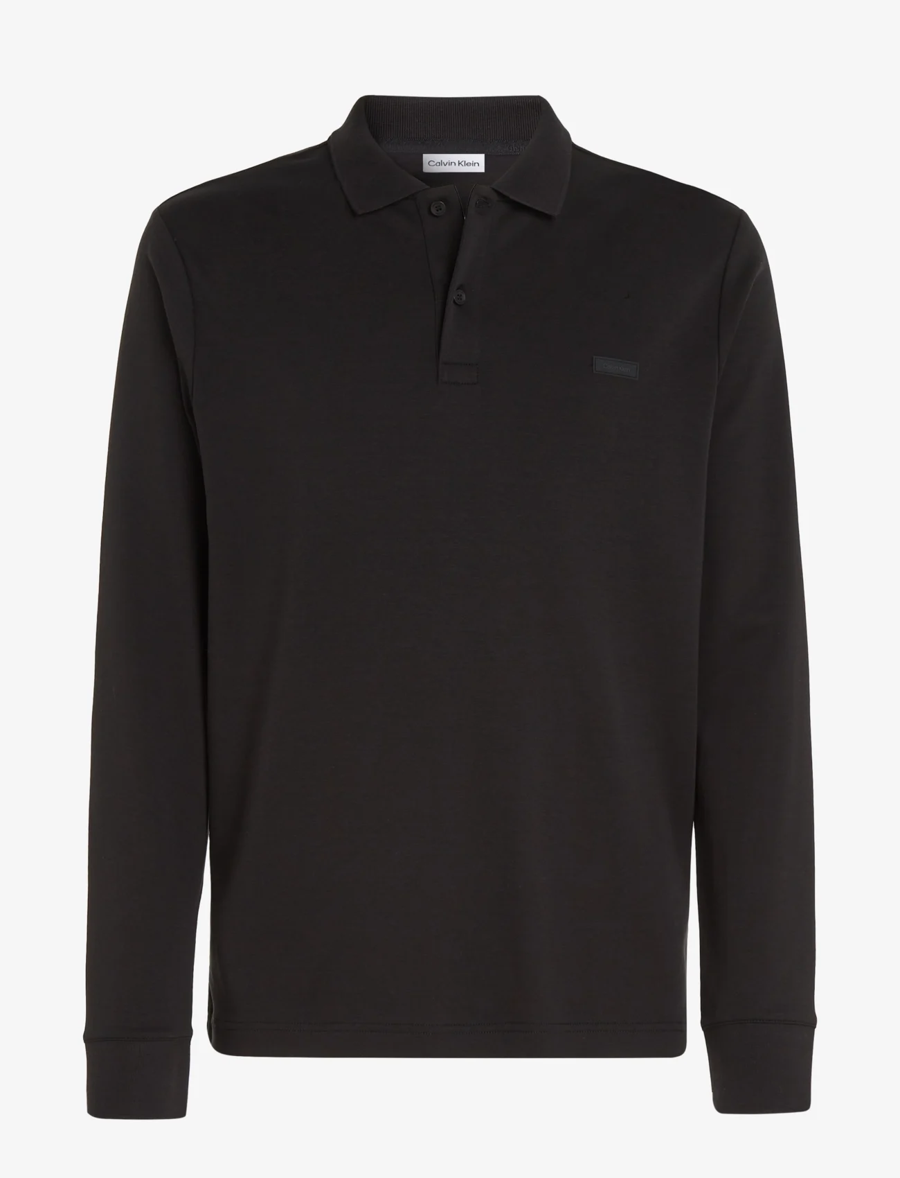Calvin Klein - SMOOTH COTTON SLIM LS POLO - polo marškinėliai ilgomis rankovėmis - ck black - 0