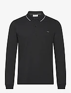 STRETCH PIQUE TIPPING LS POLO - CK BLACK