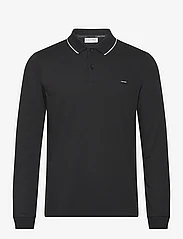 Calvin Klein - STRETCH PIQUE TIPPING LS POLO - polo shirts - ck black - 0