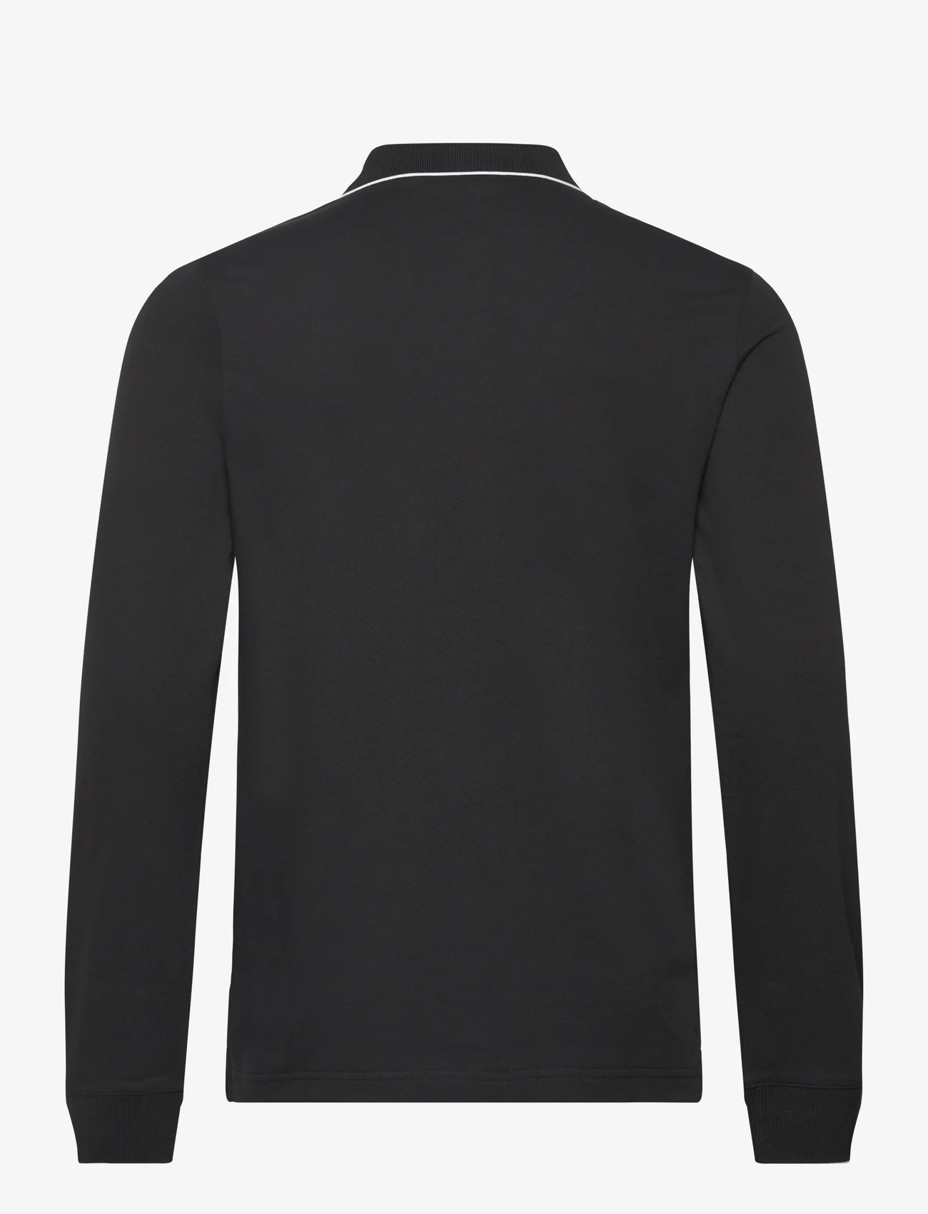 Calvin Klein - STRETCH PIQUE TIPPING LS POLO - polo shirts - ck black - 1