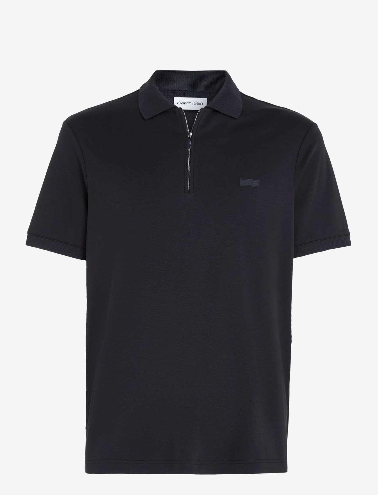 Calvin Klein - LIQUID TOUCH WELT ZIP POLO - kortärmade pikéer - ck black - 1