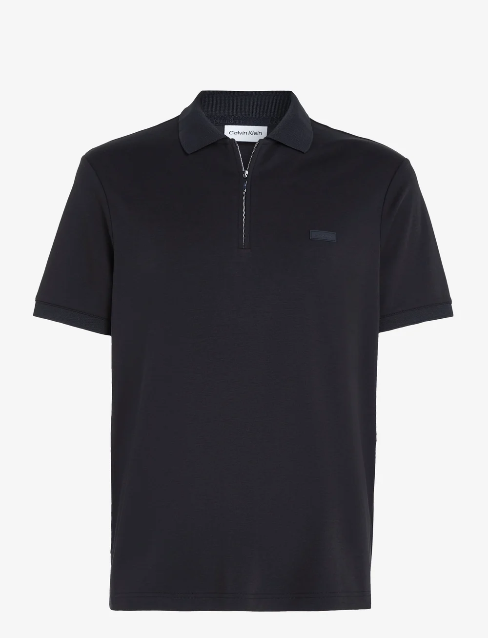 Calvin Klein - LIQUID TOUCH WELT ZIP POLO - lühikeste varrukatega polod - ck black - 1