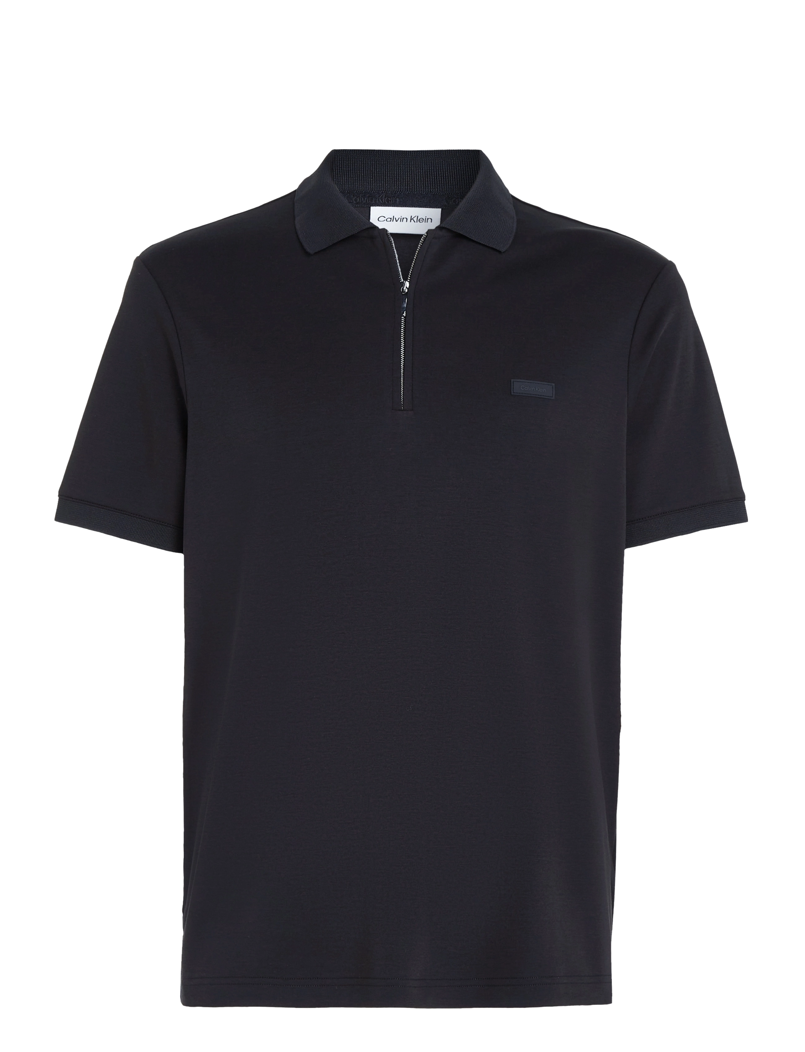 Calvin Klein SMOOTH COTTON WELT ZIP POLO - Pikeepaidat - CK BLACK / black