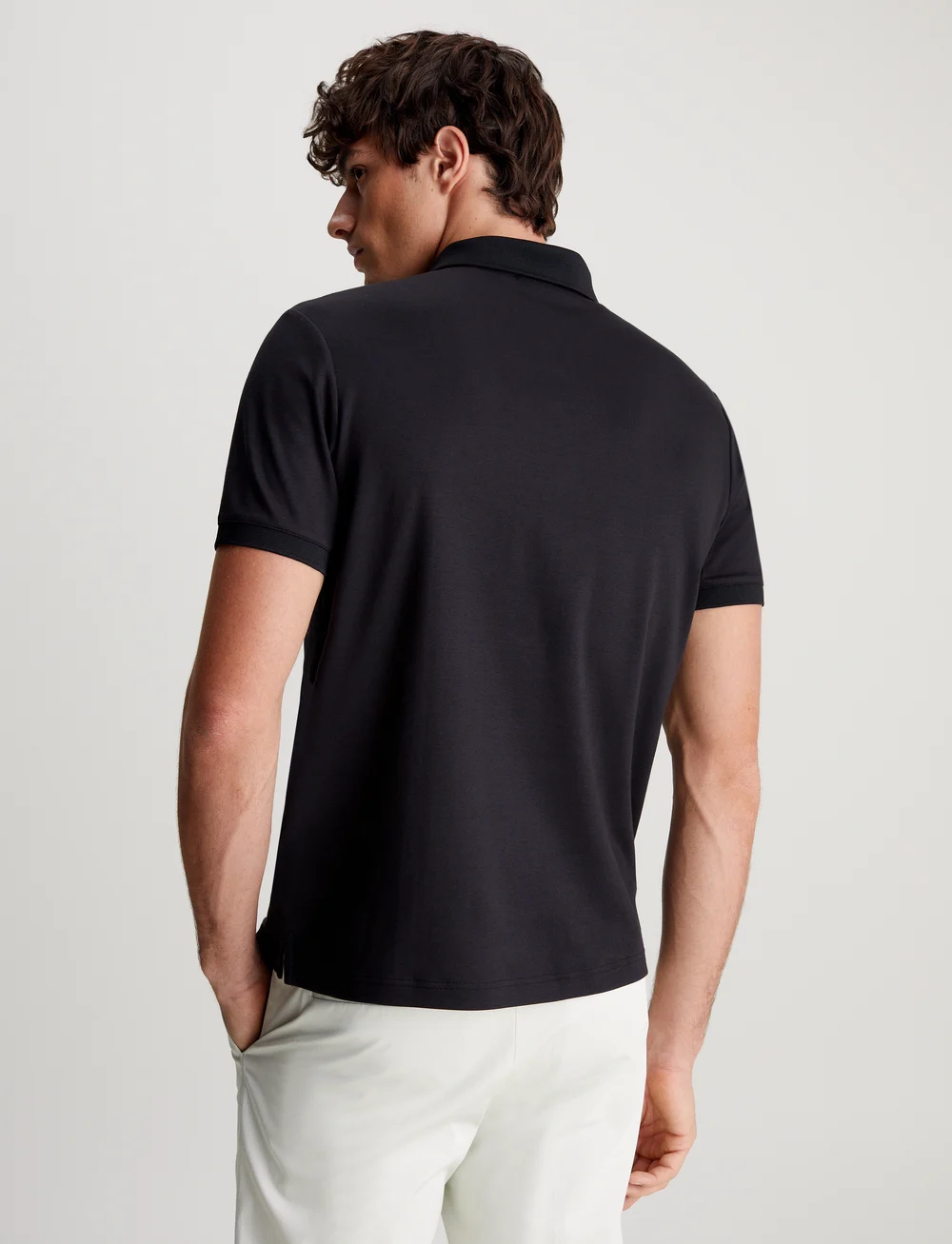 Calvin Klein - LIQUID TOUCH WELT ZIP POLO - lühikeste varrukatega polod - ck black - 3