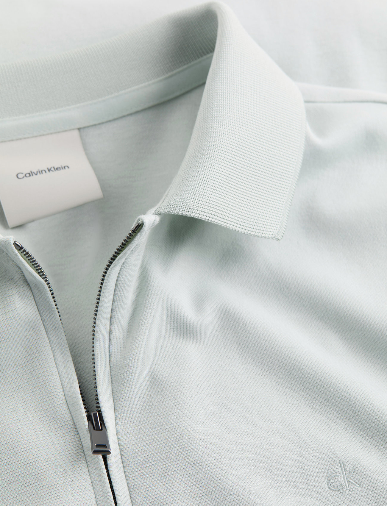 Calvin Klein - SMOOTH COTTON WELT ZIP POLO - kortærmede poloer - smoke - 4