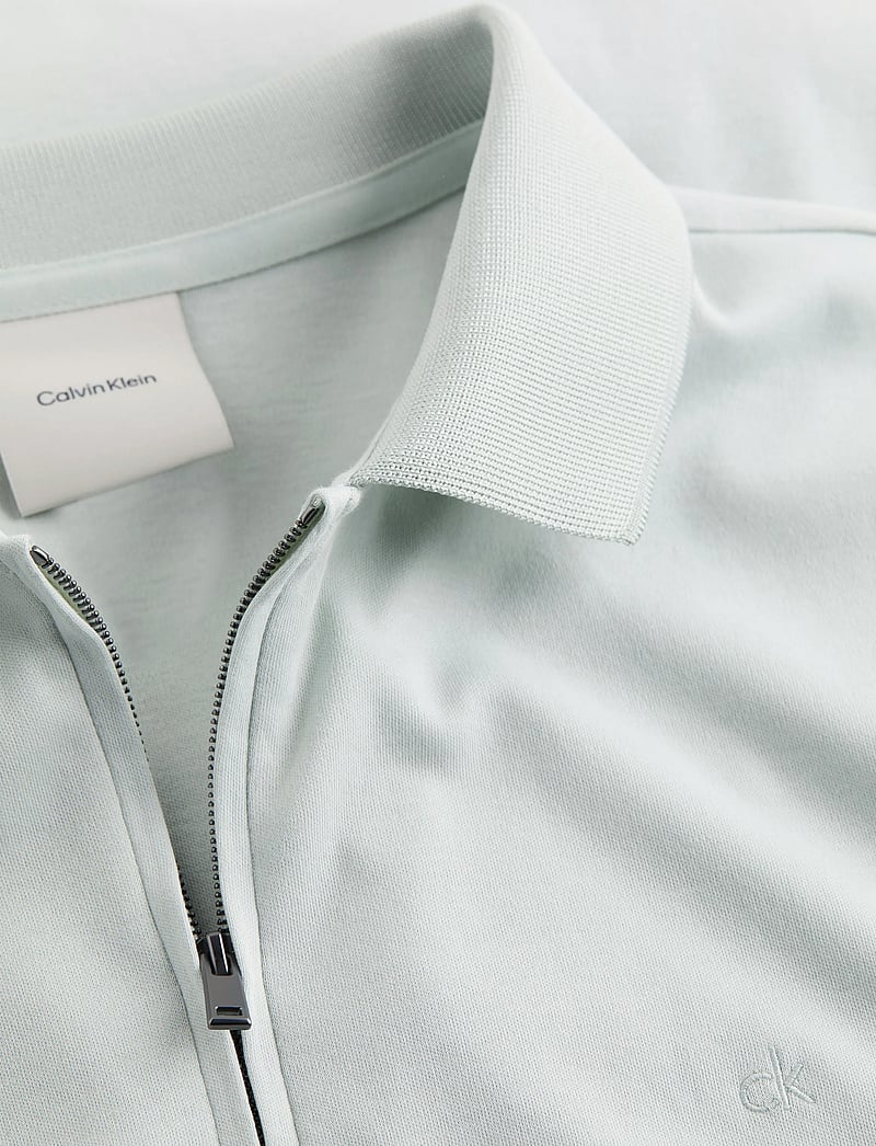 Calvin Klein - SMOOTH COTTON WELT ZIP POLO - kortærmede poloer - smoke - 4