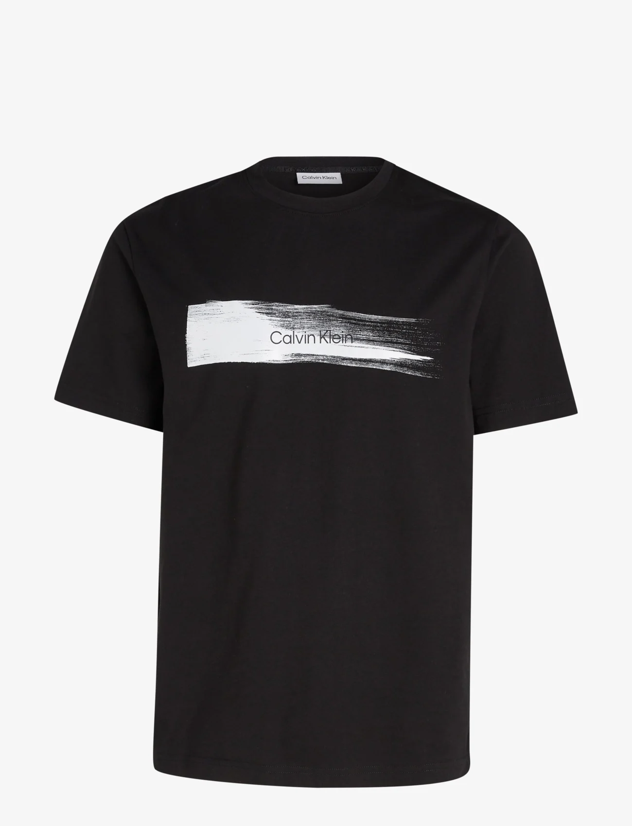Calvin Klein - BRUSH LOGO T-SHIRT - short-sleeved t-shirts - ck black - 0