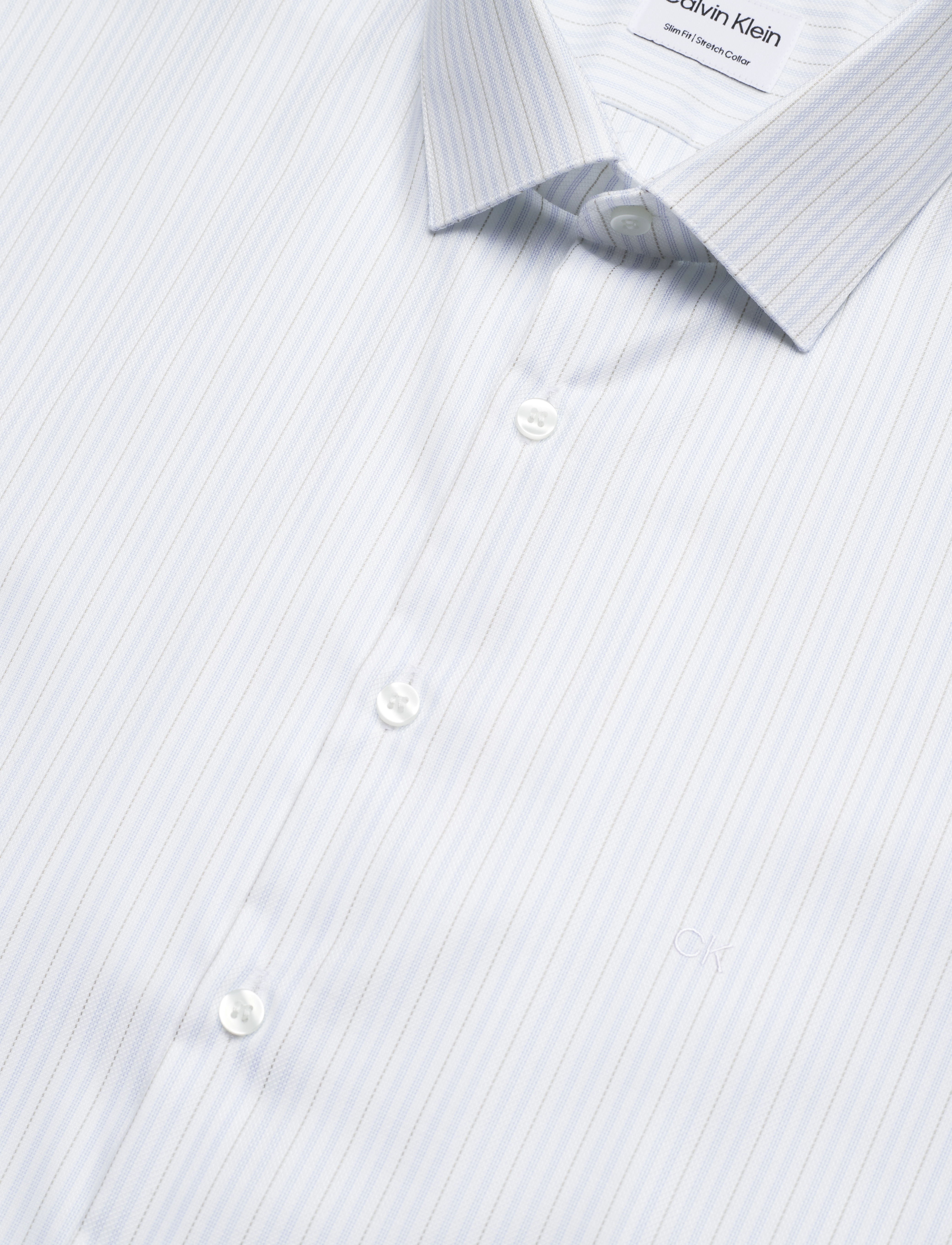 Calvin Klein - STRETCH COLLAR STRIPE SLIM SHIRT - bright white - 3