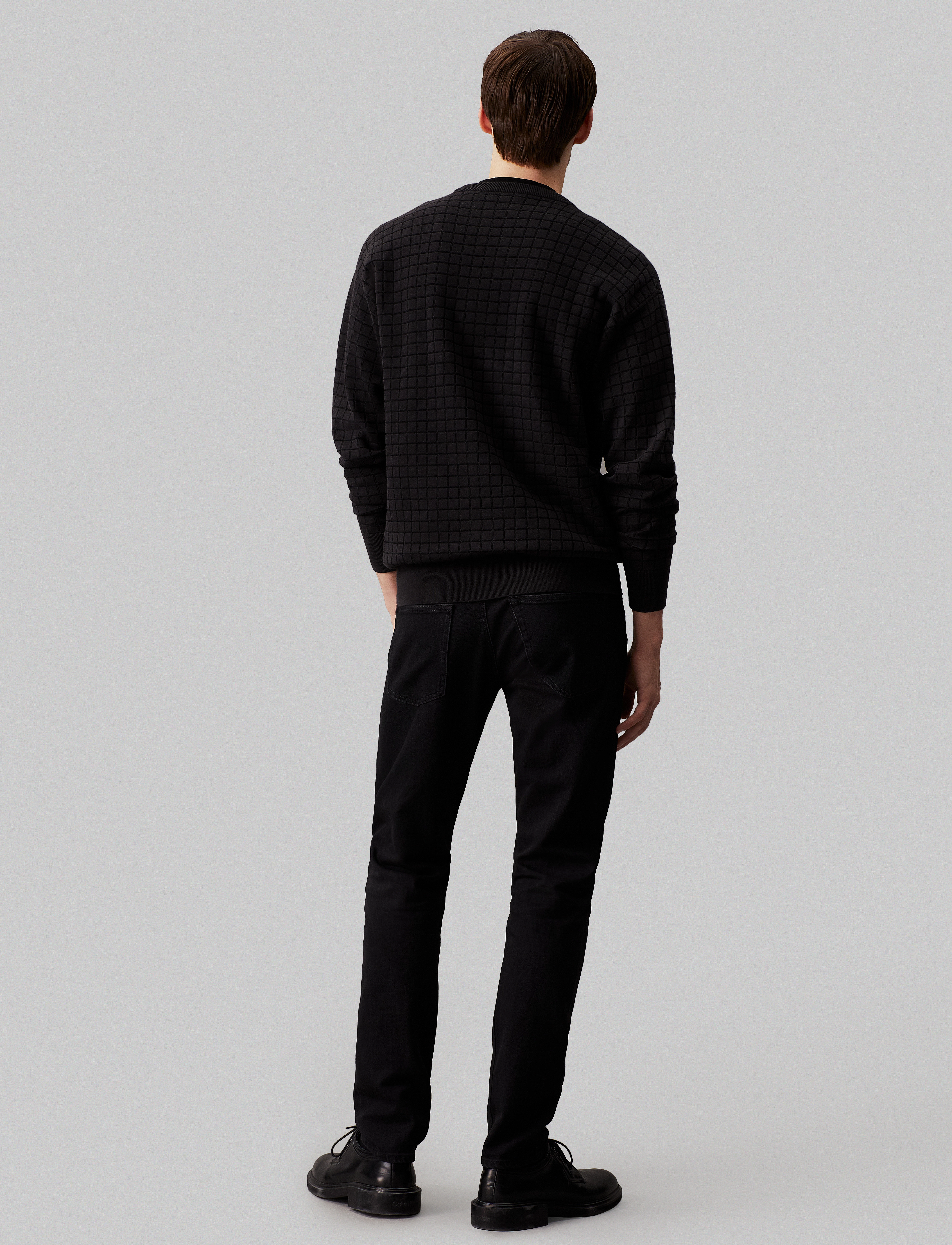 Calvin Klein - CHECK PATTERN SWEATER - ck black - 4