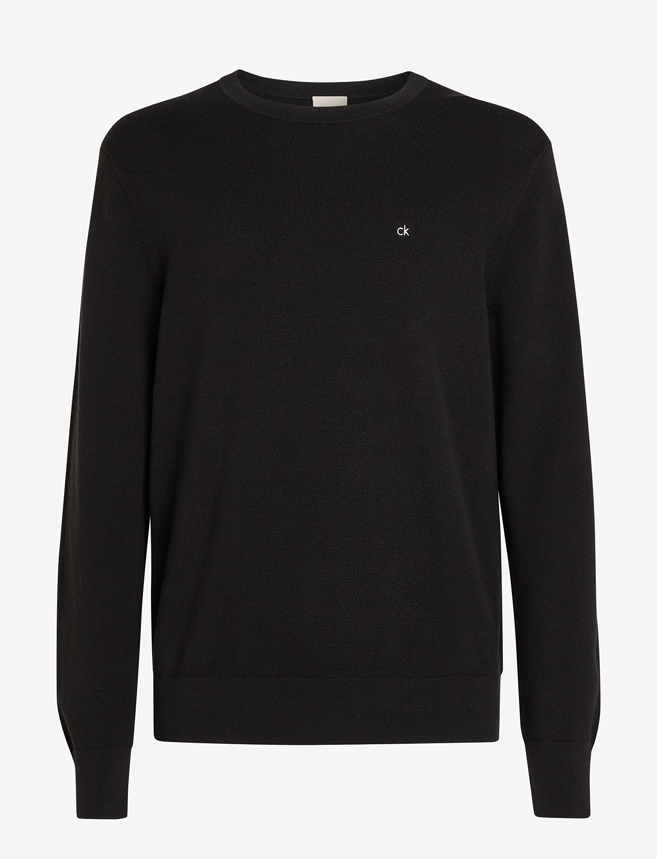 Calvin Klein - MICRO PIQUE STRUCTURE SWEATER - ck black - 0