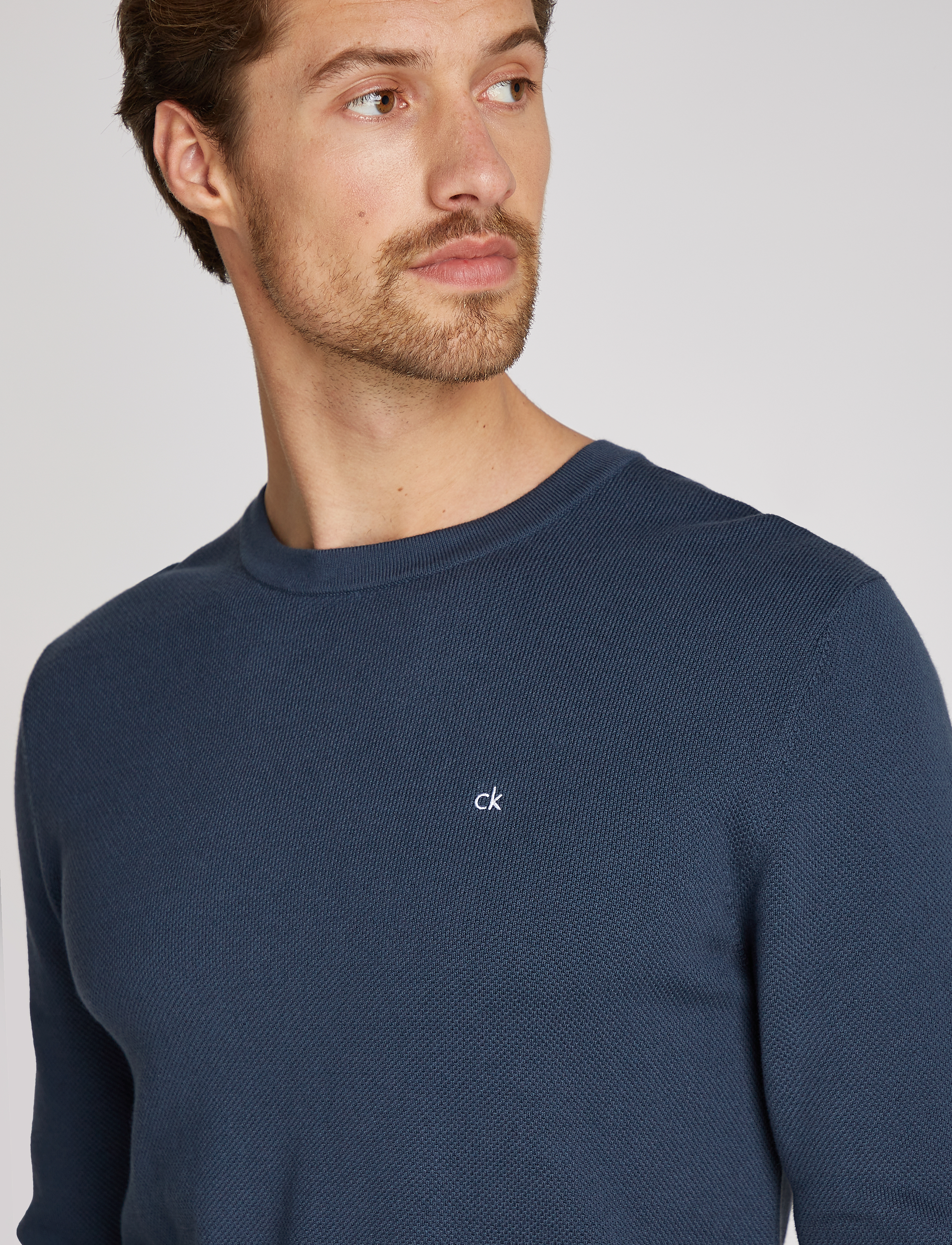 Calvin Klein - MICRO PIQUE STRUCTURE SWEATER - ink - 3