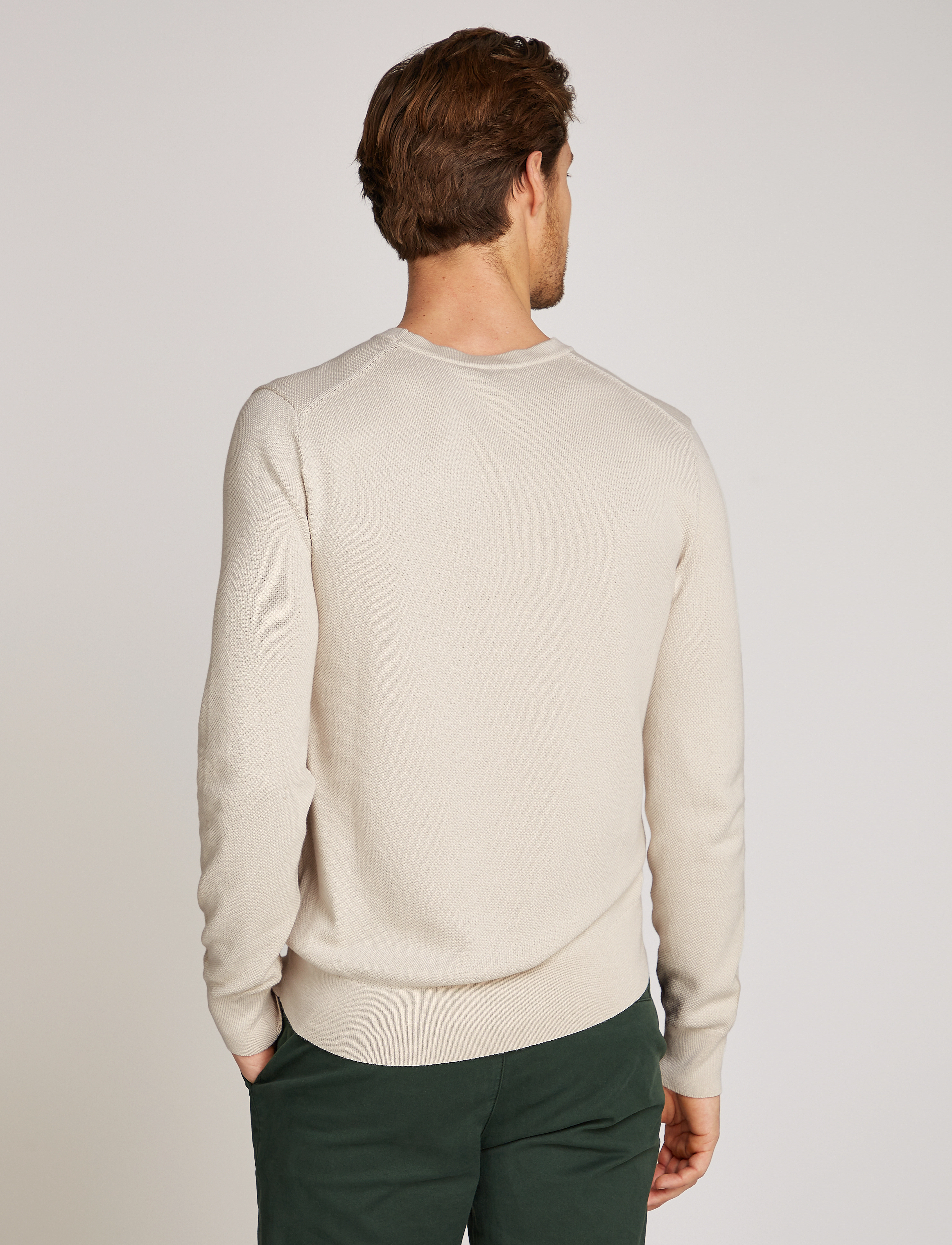 Calvin Klein - MICRO PIQUE STRUCTURE SWEATER - stony beige - 2