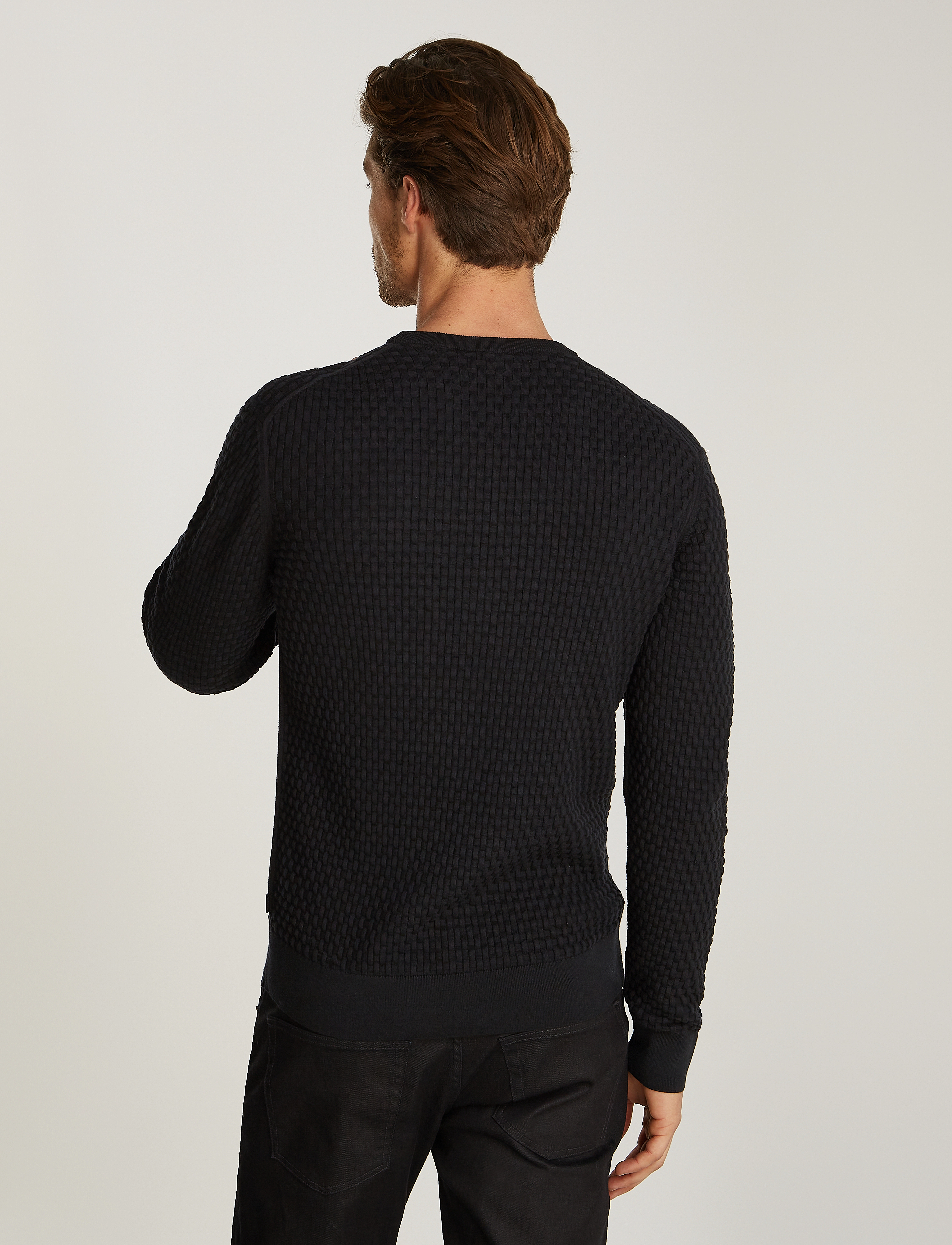 Calvin Klein - SMALL BASQUET WEAVE CN SWEATER - ck black - 2