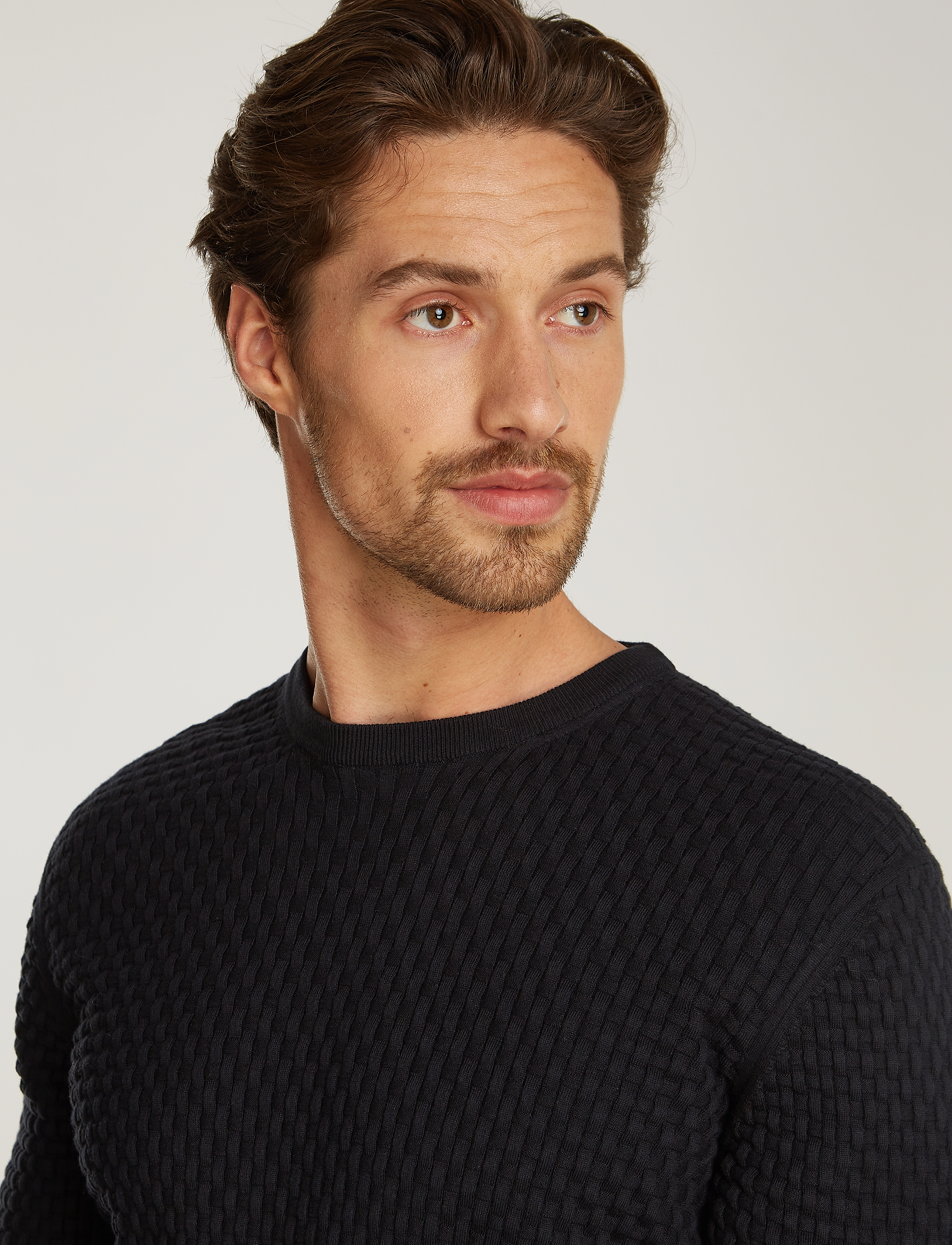 Calvin Klein - SMALL BASQUET WEAVE CN SWEATER - ck black - 3