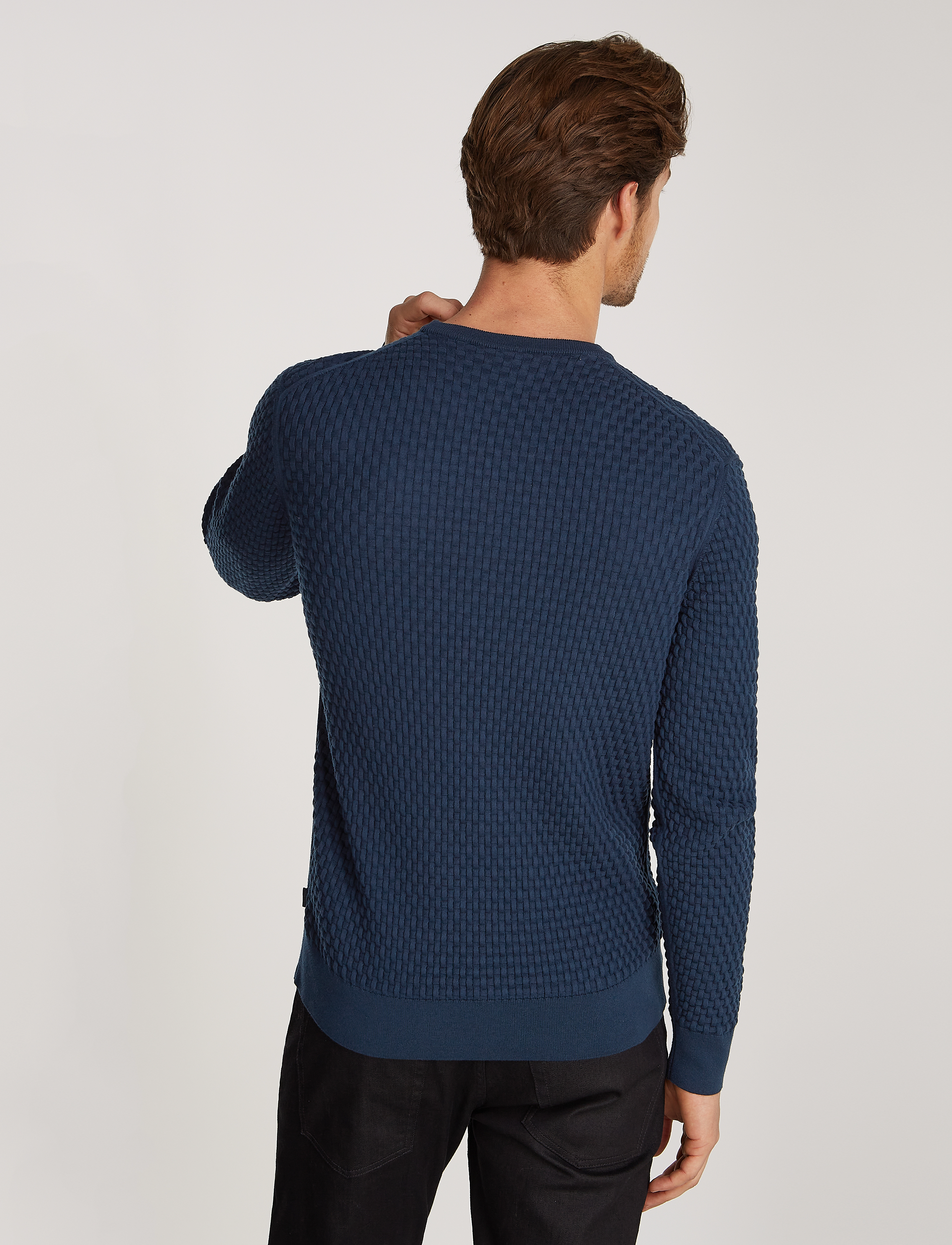 Calvin Klein - SMALL BASQUET WEAVE CN SWEATER - ink - 2