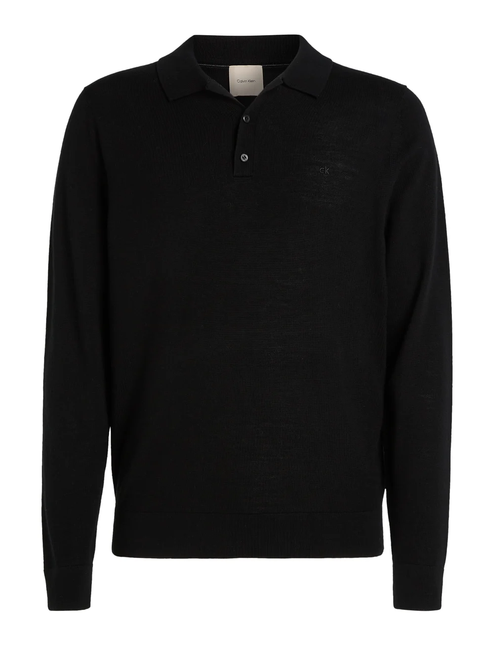 Calvin Klein - MERINO RWS POLO SWEATER - v-ausschnitt - ck black - 0
