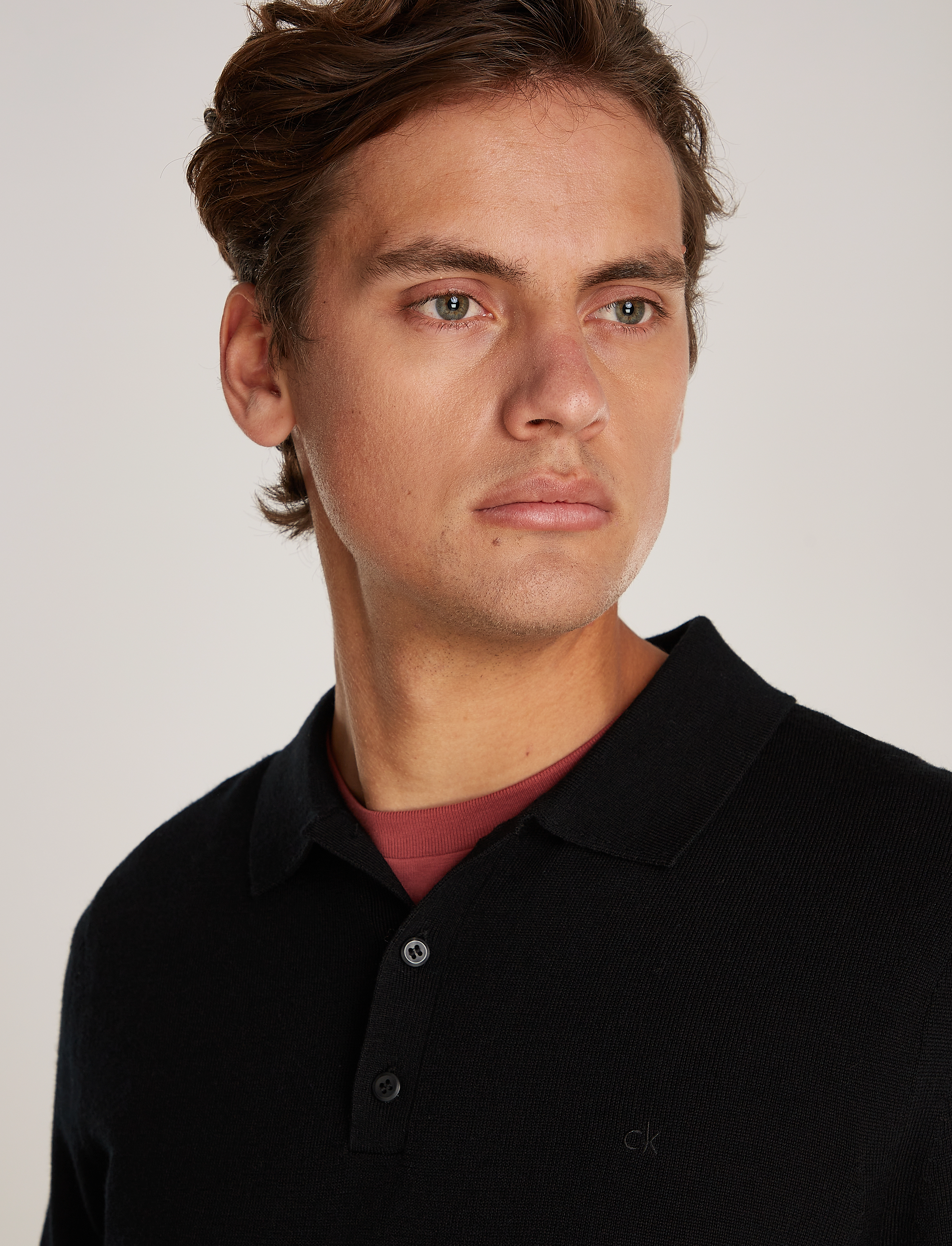 Calvin Klein - MERINO RWS POLO SWEATER - ck black - 2