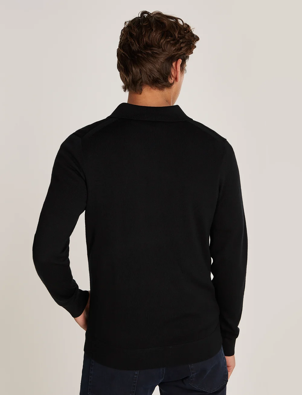 Calvin Klein - MERINO RWS POLO SWEATER - v-ausschnitt - ck black - 3