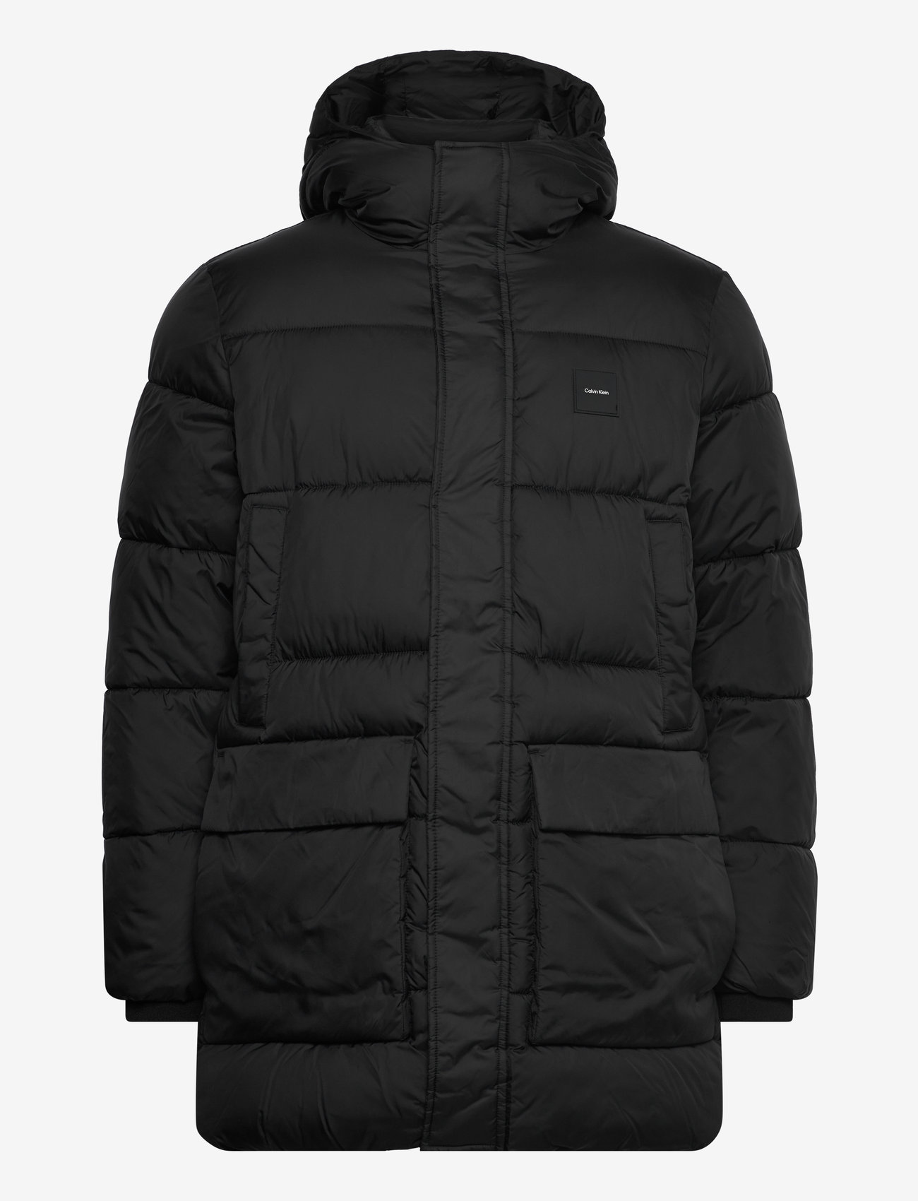 Calvin Klein - LONG HOODED QUILT PUFFER MW - ck black - 0