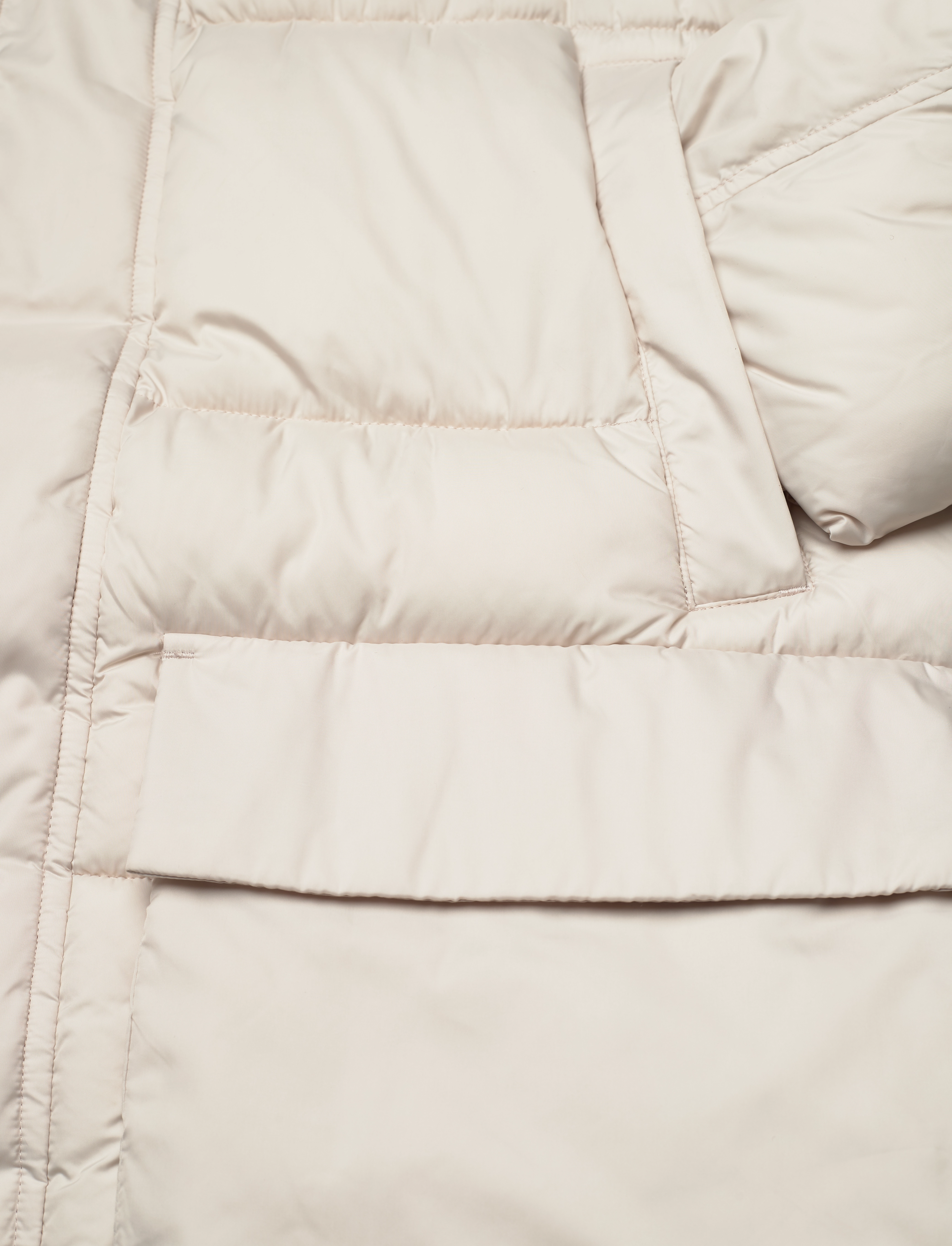 Calvin Klein - LONG HOODED QUILT PUFFER MW - stony beige - 3
