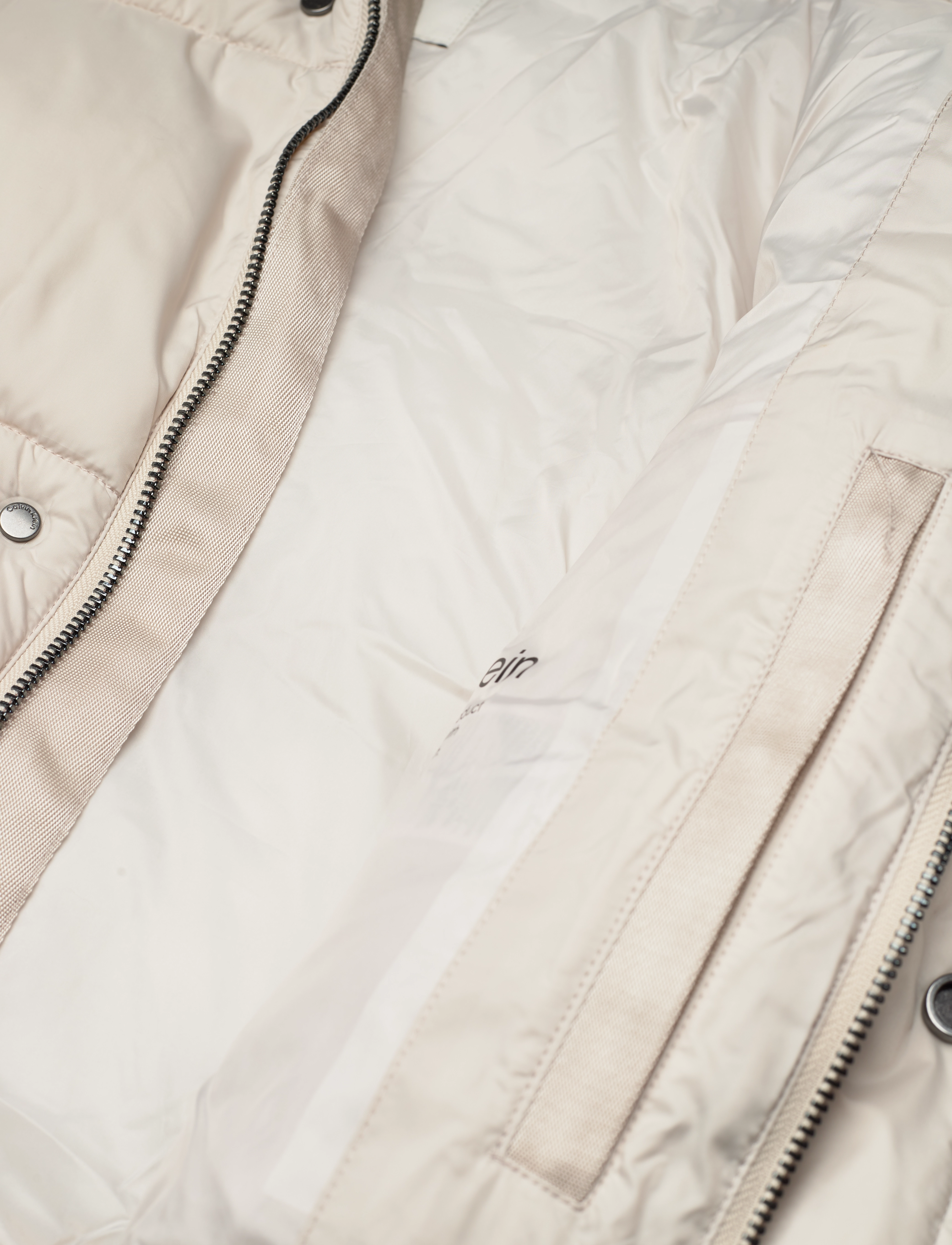 Calvin Klein - LONG HOODED QUILT PUFFER MW - stony beige - 4