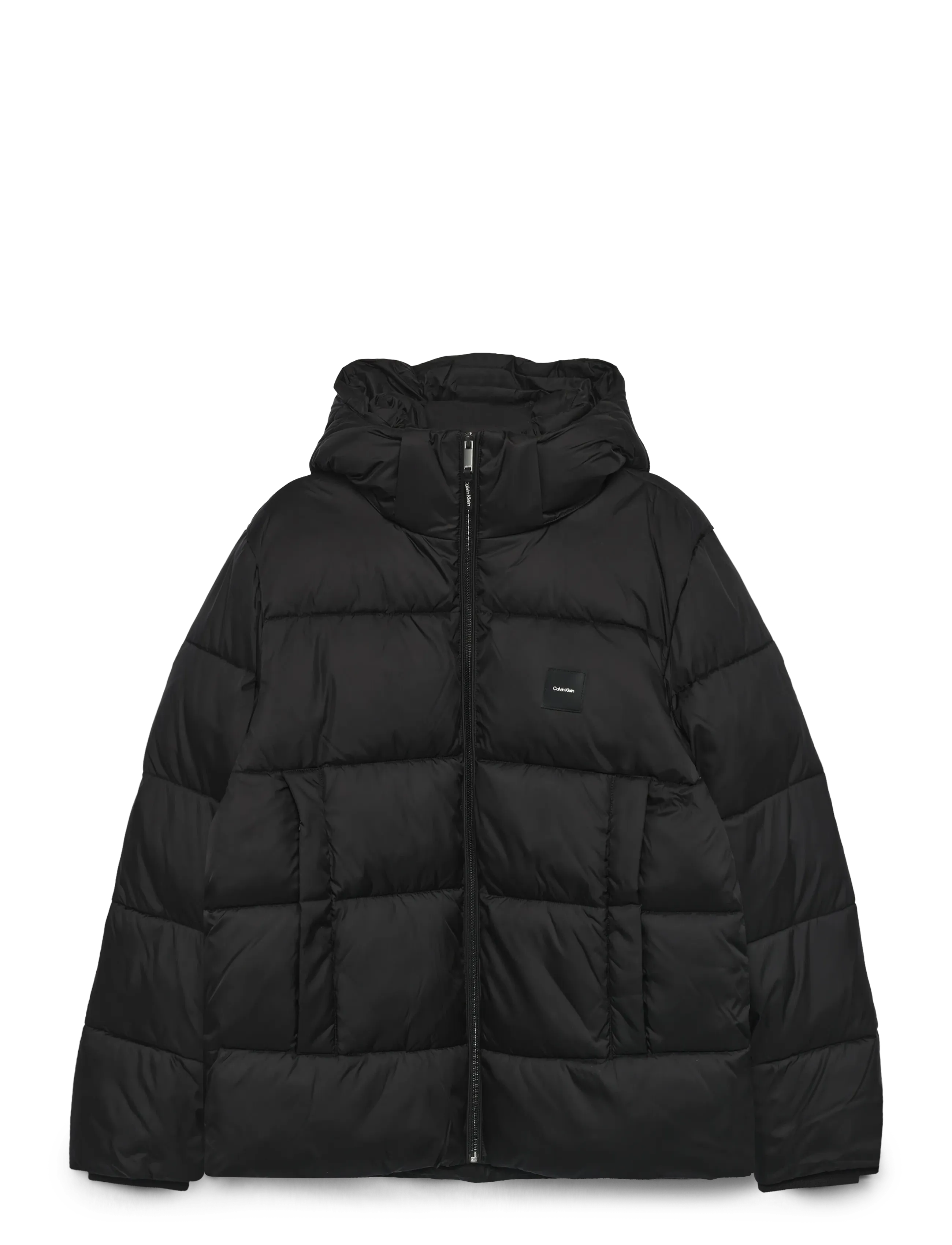 Calvin Klein HOODED QUILT PUFFER MW - Calvin Klein - CK BLACK / black