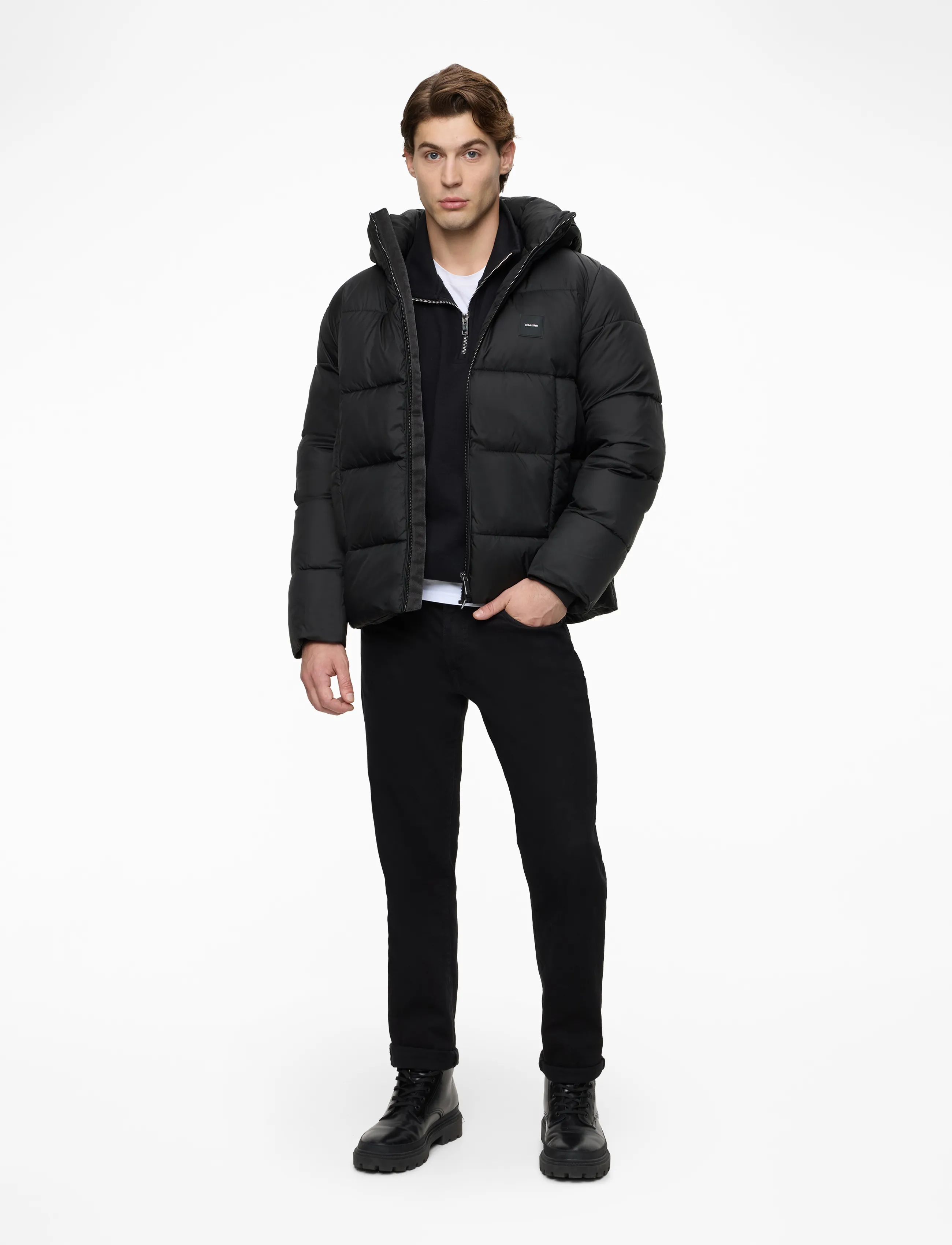 Calvin Klein - HOODED QUILT PUFFER MW - ck black - 2