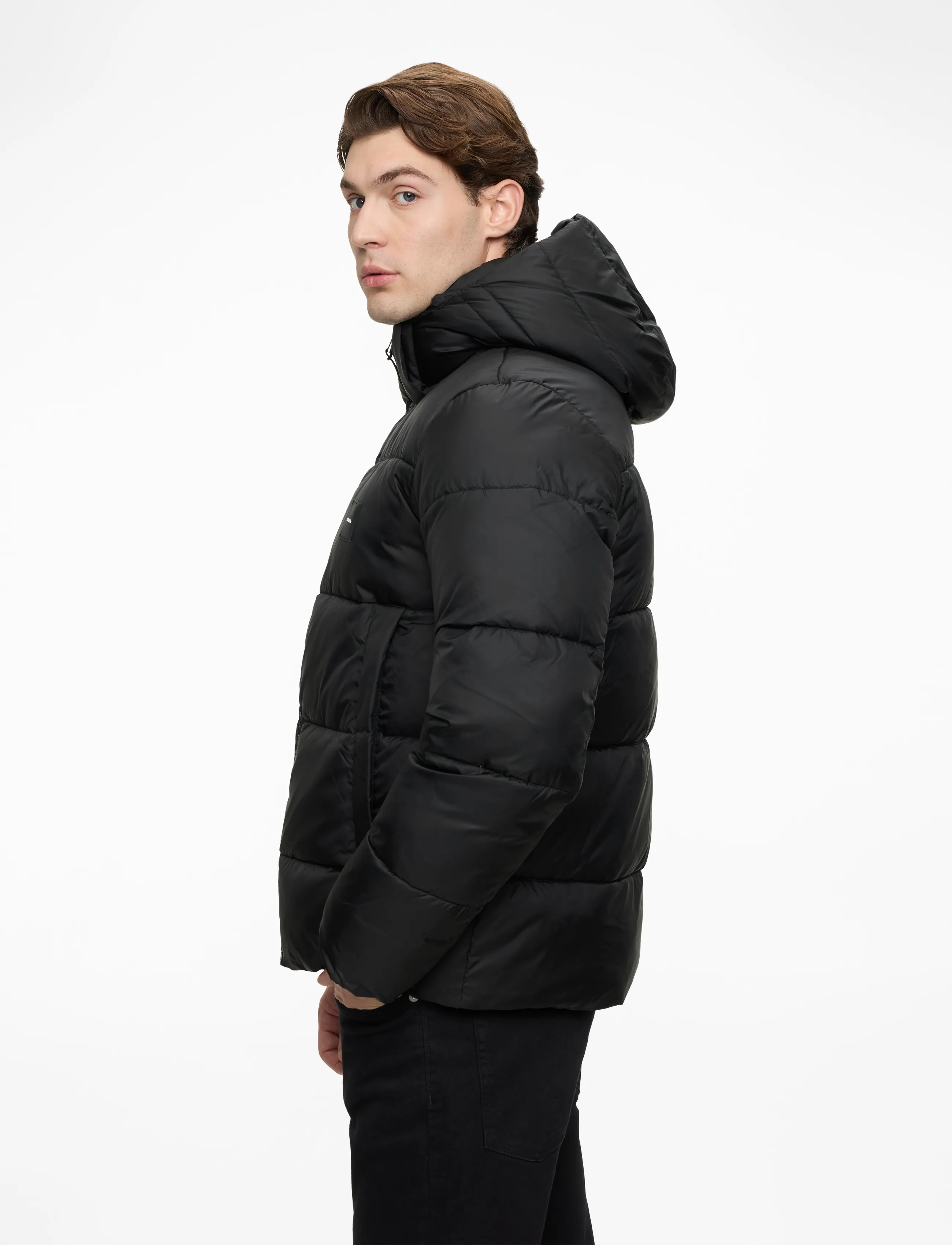 Calvin Klein - HOODED QUILT PUFFER MW - ck black - 3