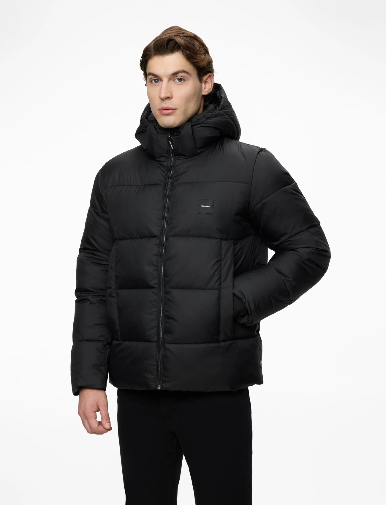 Calvin Klein - HOODED QUILT PUFFER MW - vinterjackor - ck black - 0