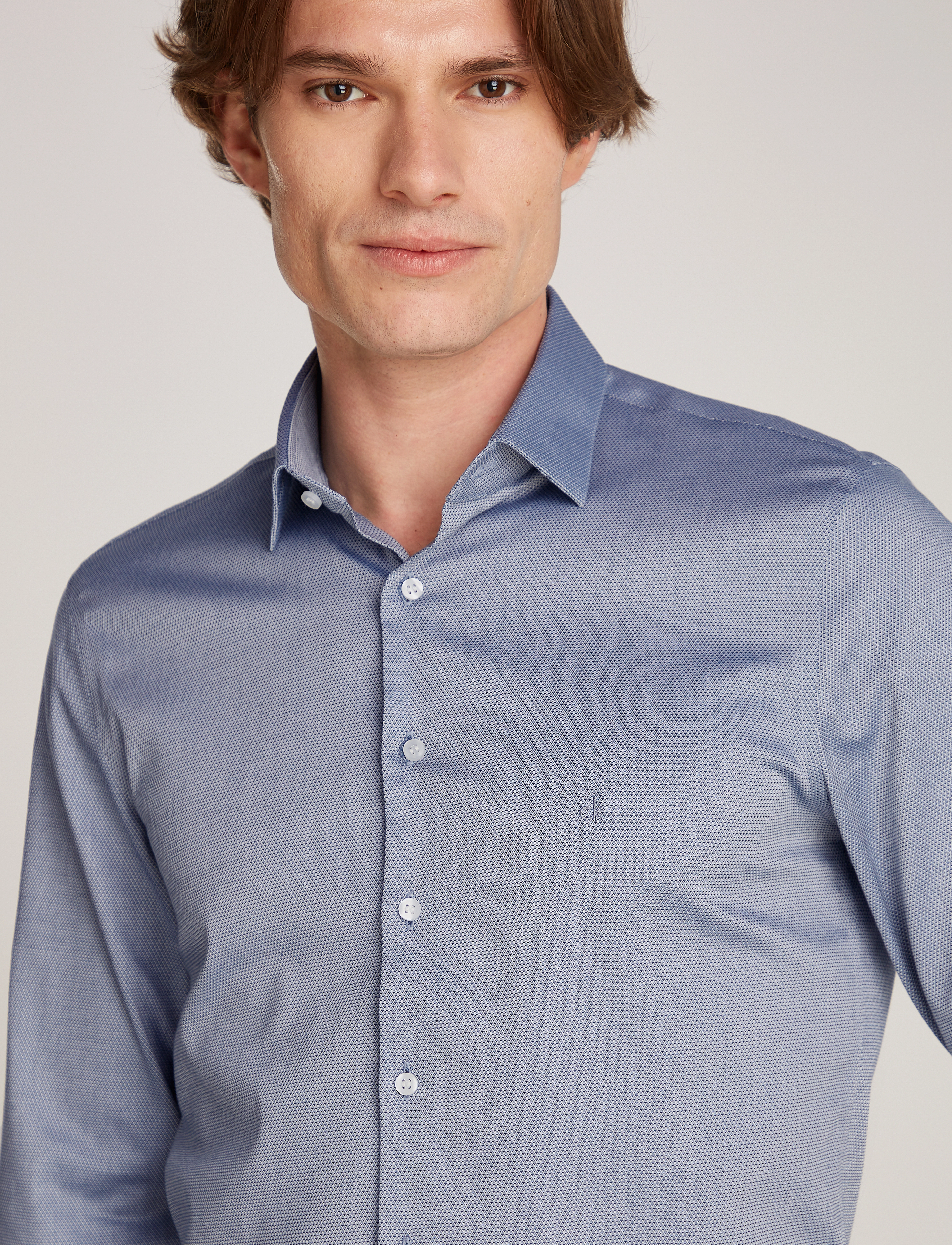 Calvin Klein - NON IRON PATTERN SLIM SHIRT - dark denim - 3