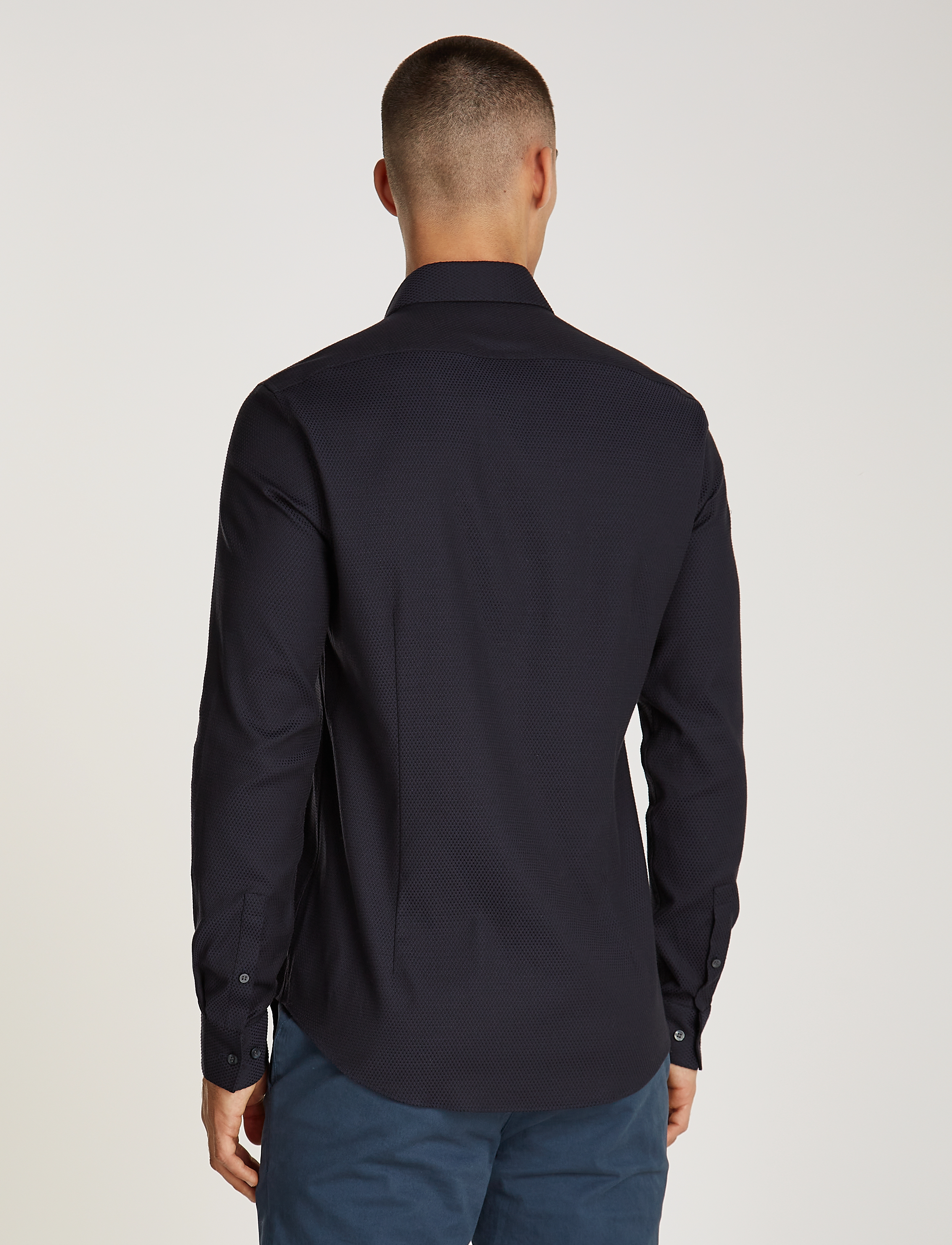 Calvin Klein - NON IRON TONAL DOBBY SLIM SHIRT - night sky - 3