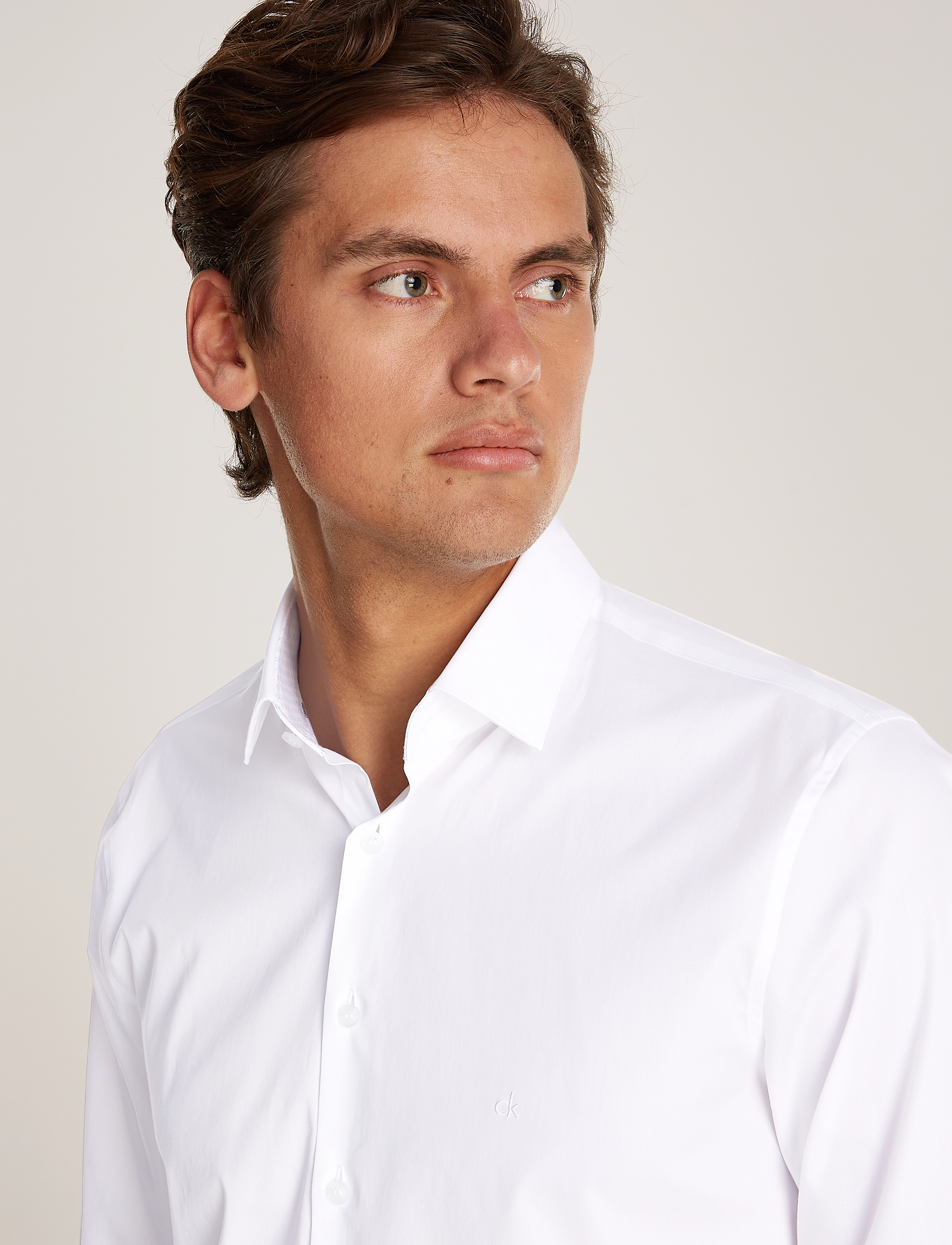 Calvin Klein - POPLIN CONTRAST PRINT SLIM SHIRT - bright white - 2