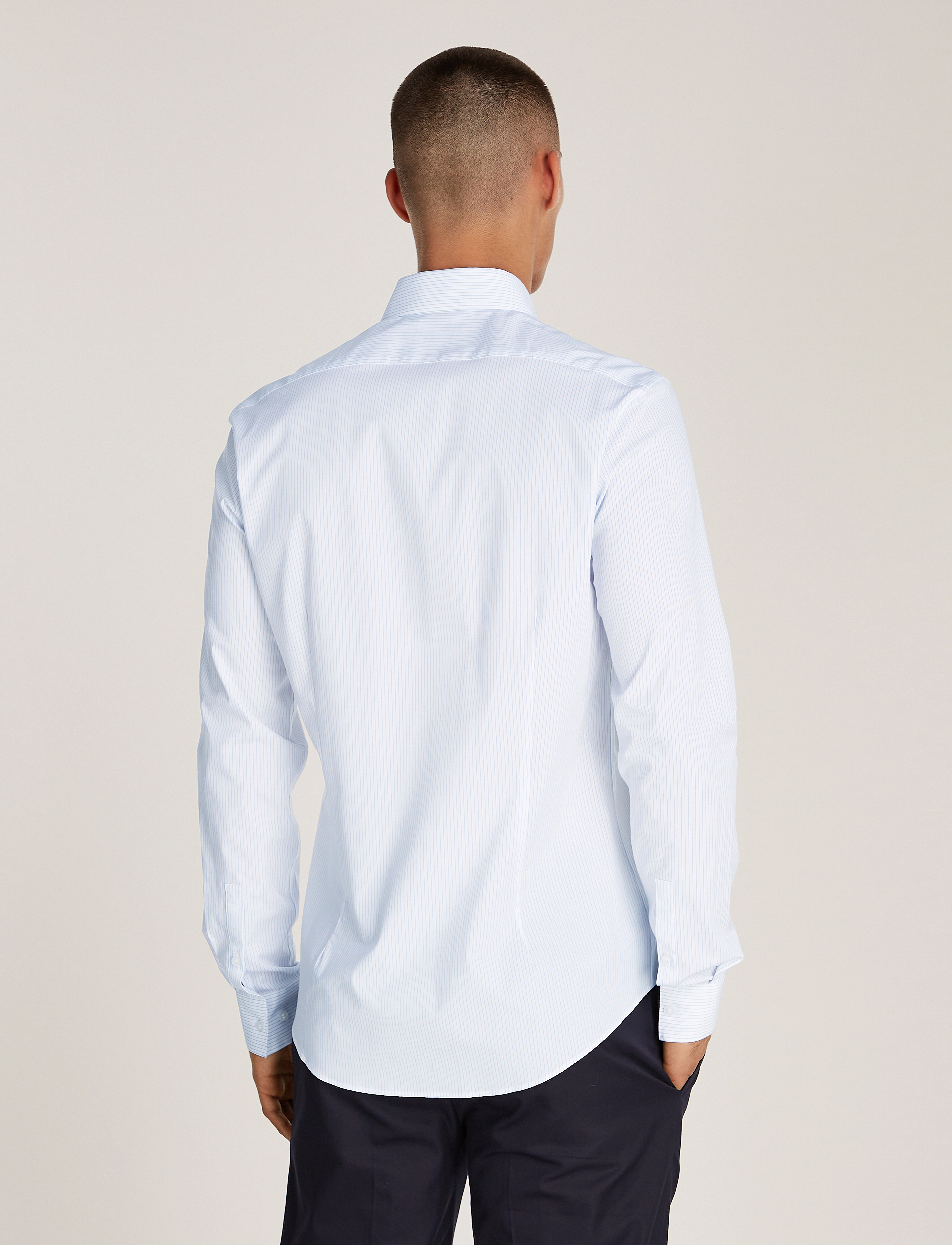 Calvin Klein - POPLIN STRIPE SLIM SHIRT - vista blue - 2