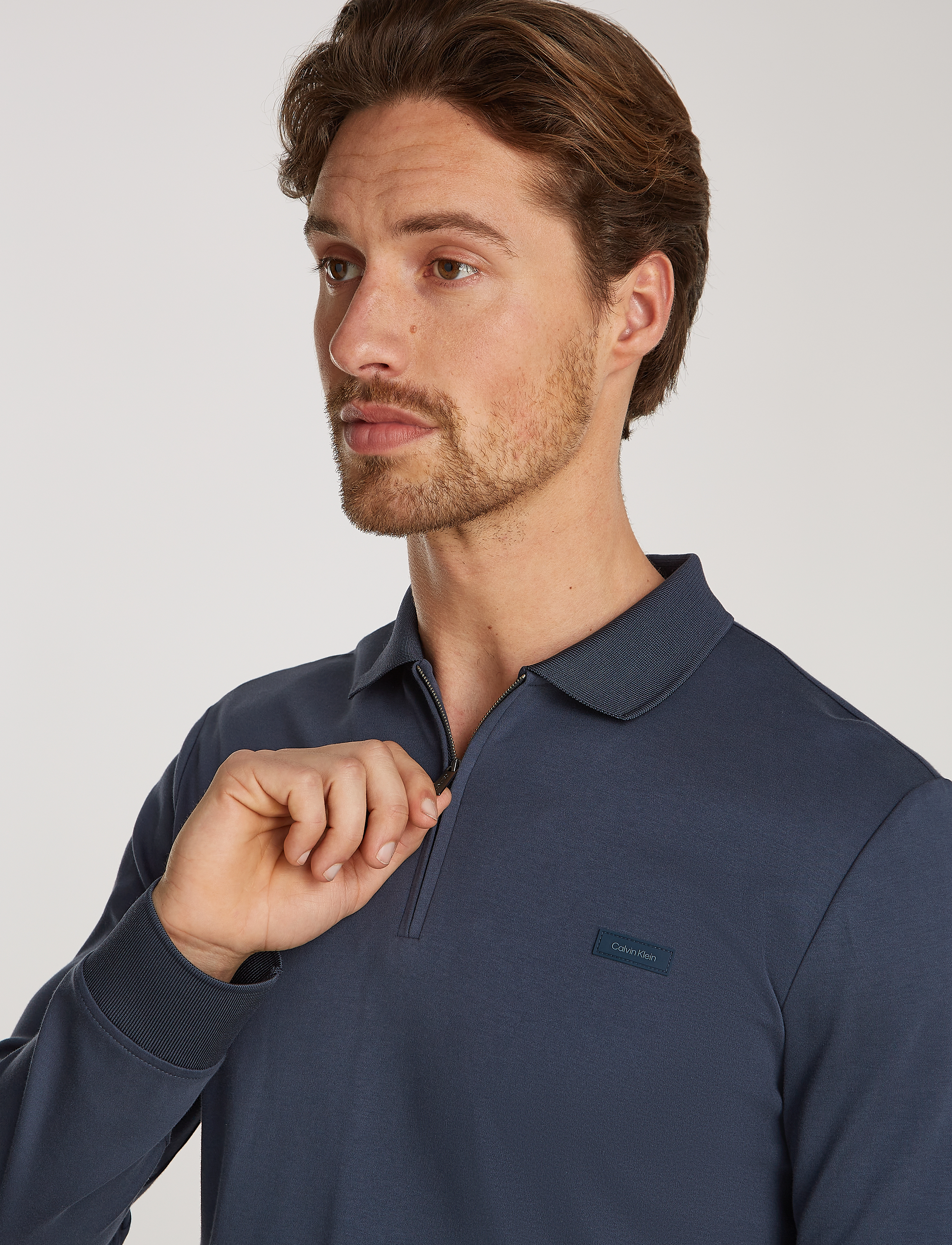 Calvin Klein - LIQUID TOUCH WELT ZIP LS POLO - ink - 3