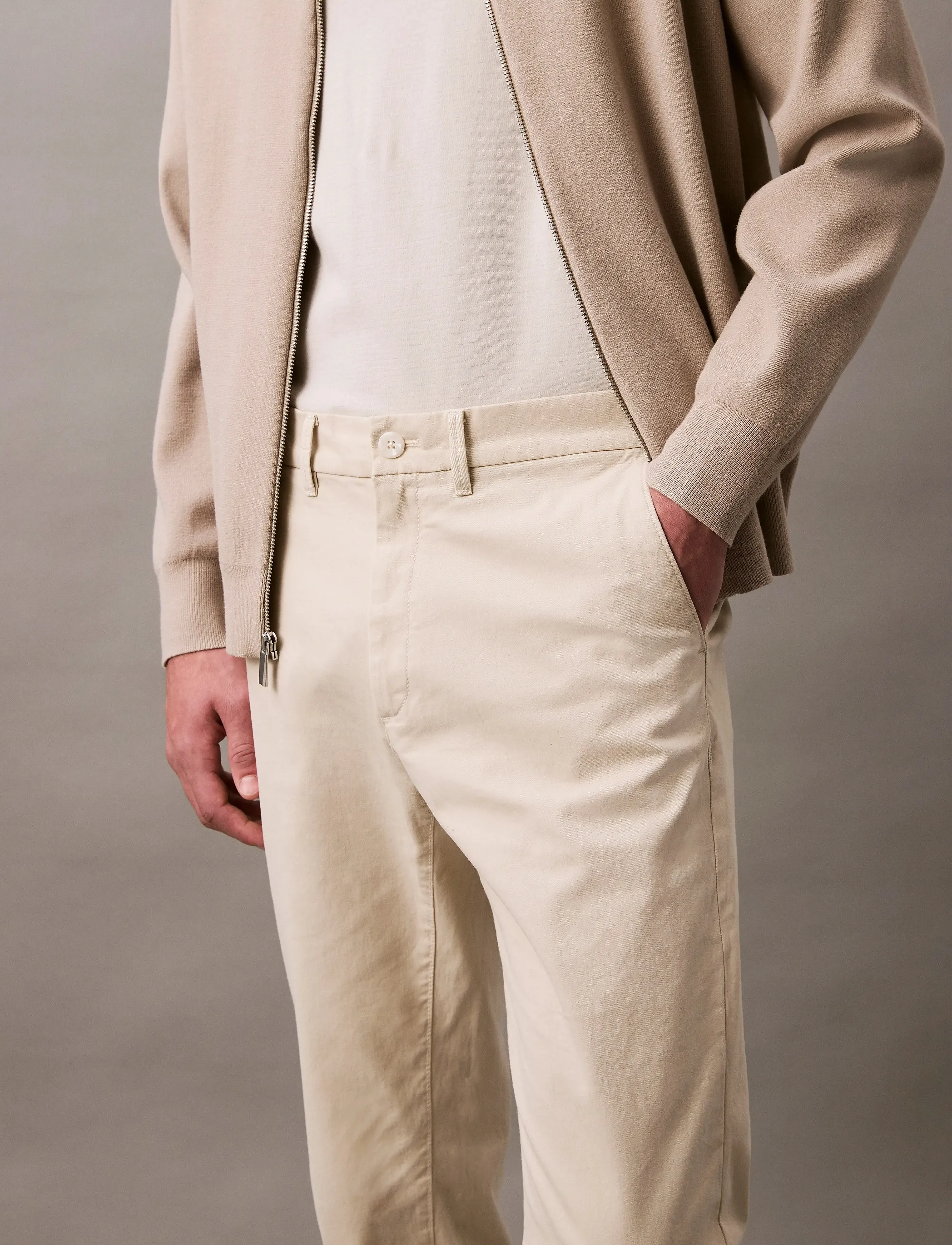 Calvin Klein - MODERN TWILL SLIM CHINO - oatmeal - 3