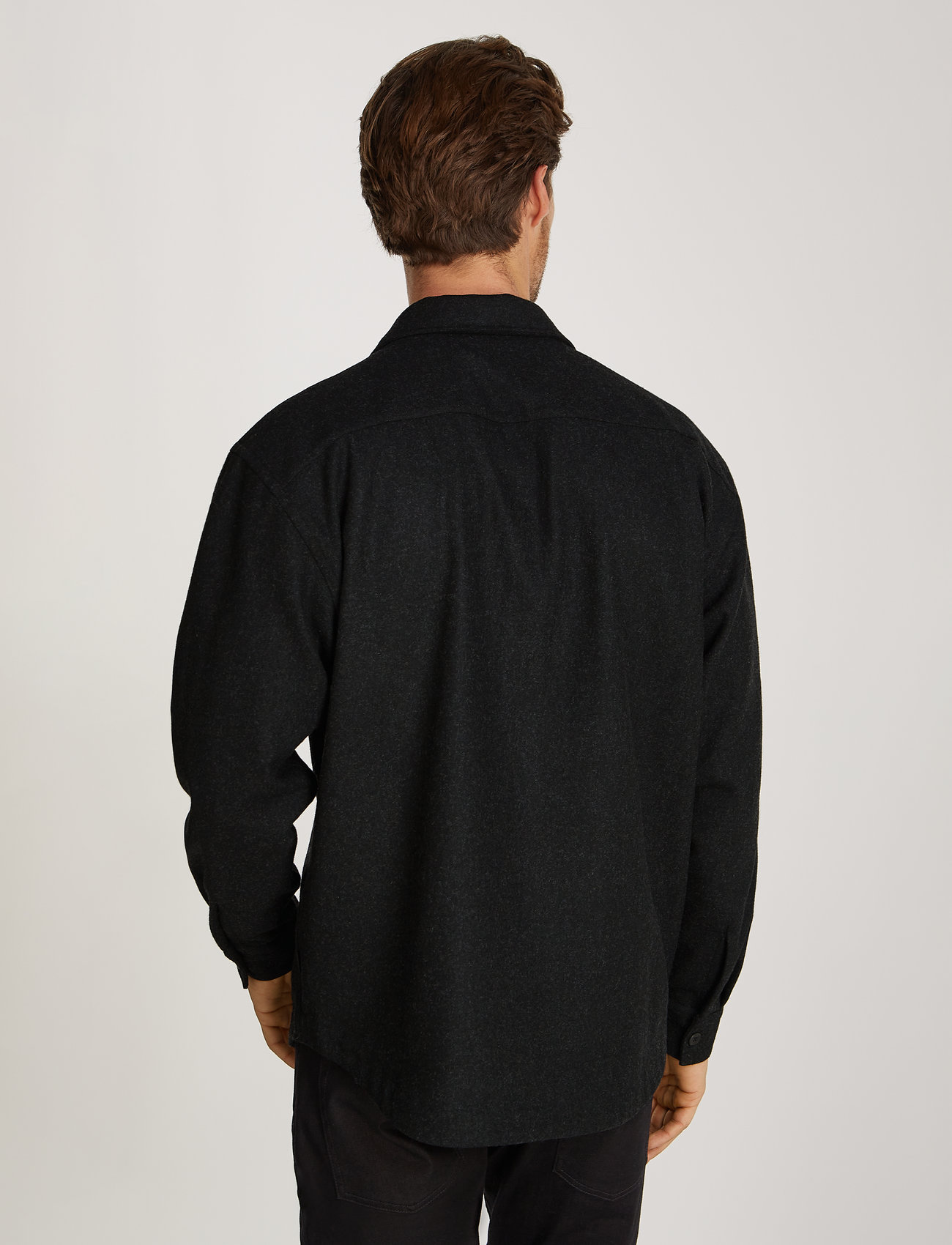 Calvin Klein - WOOL BLEND OVERSHIRT - ck black - 4