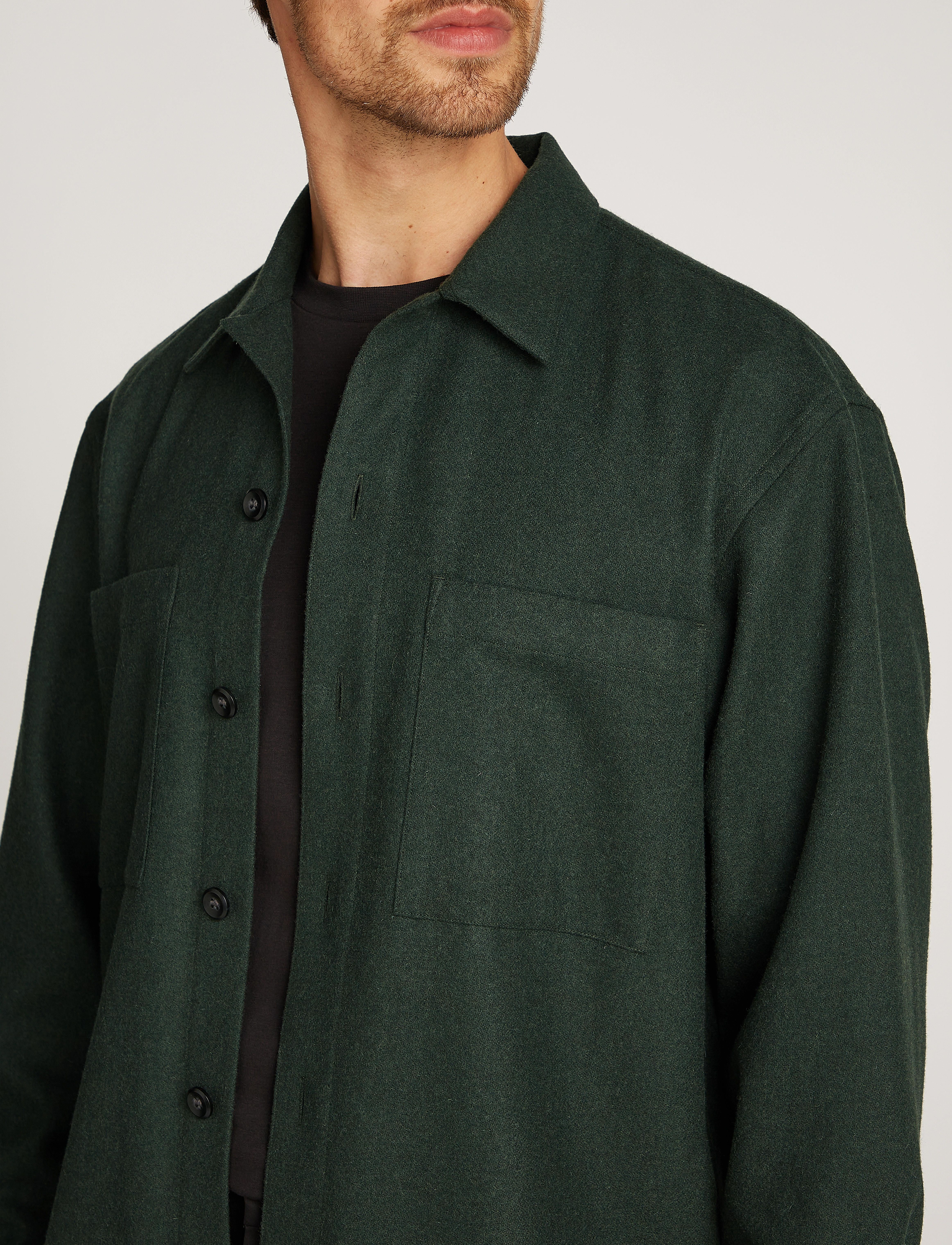 Calvin Klein - WOOL BLEND OVERSHIRT - midnight forest - 2
