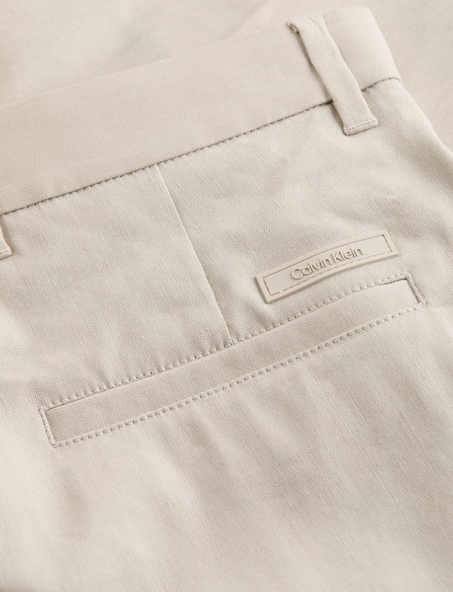 Calvin Klein - LINEN LYOCELL STRETCH SHORT - linneshorts - silver lining - 2