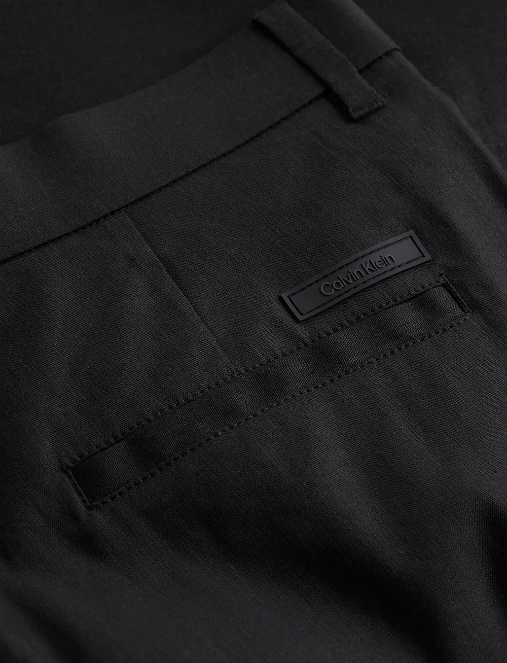 Calvin Klein - LINEN LYOCELL STRETCH TAPERED - leinenhosen - ck black - 1