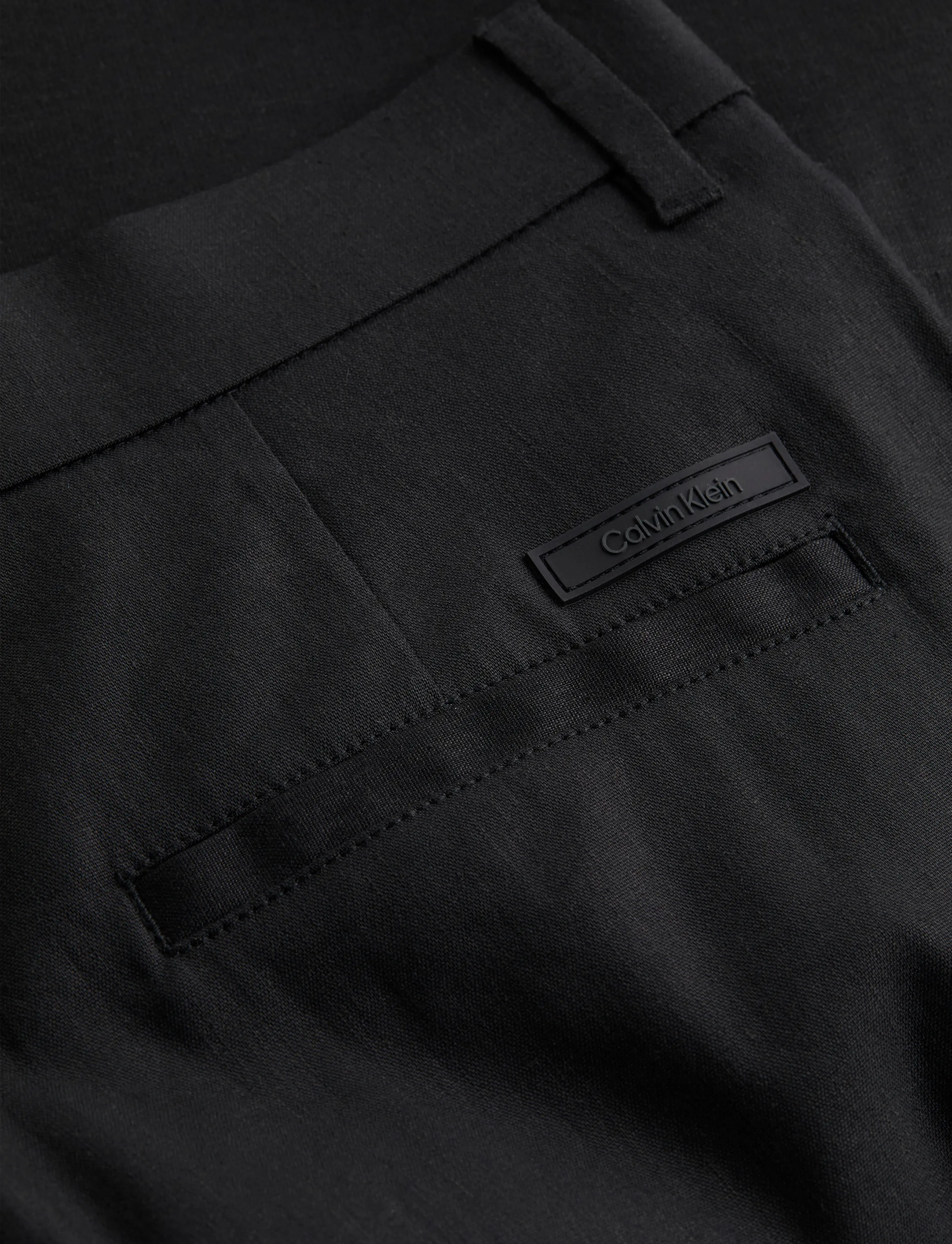 Calvin Klein - LINEN LYOCELL STRETCH TAPERED - ck black - 1